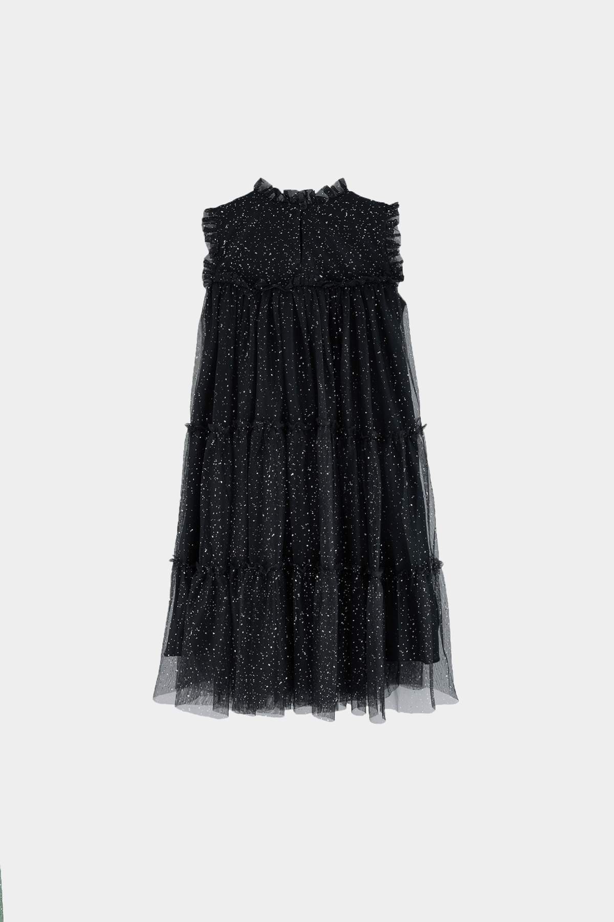 Girls' Black Glitter Tutu Dress