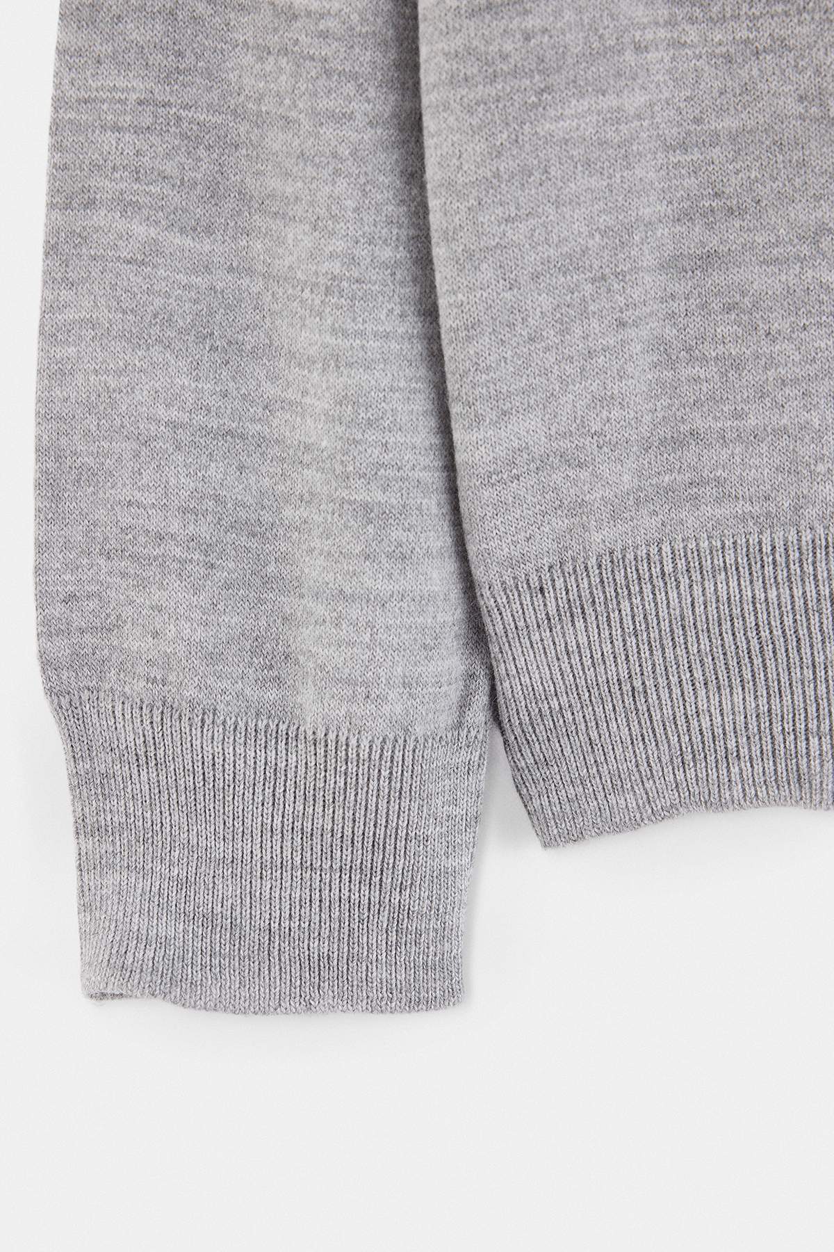 Boys' Grey V-Neck School Knit Cardigan
