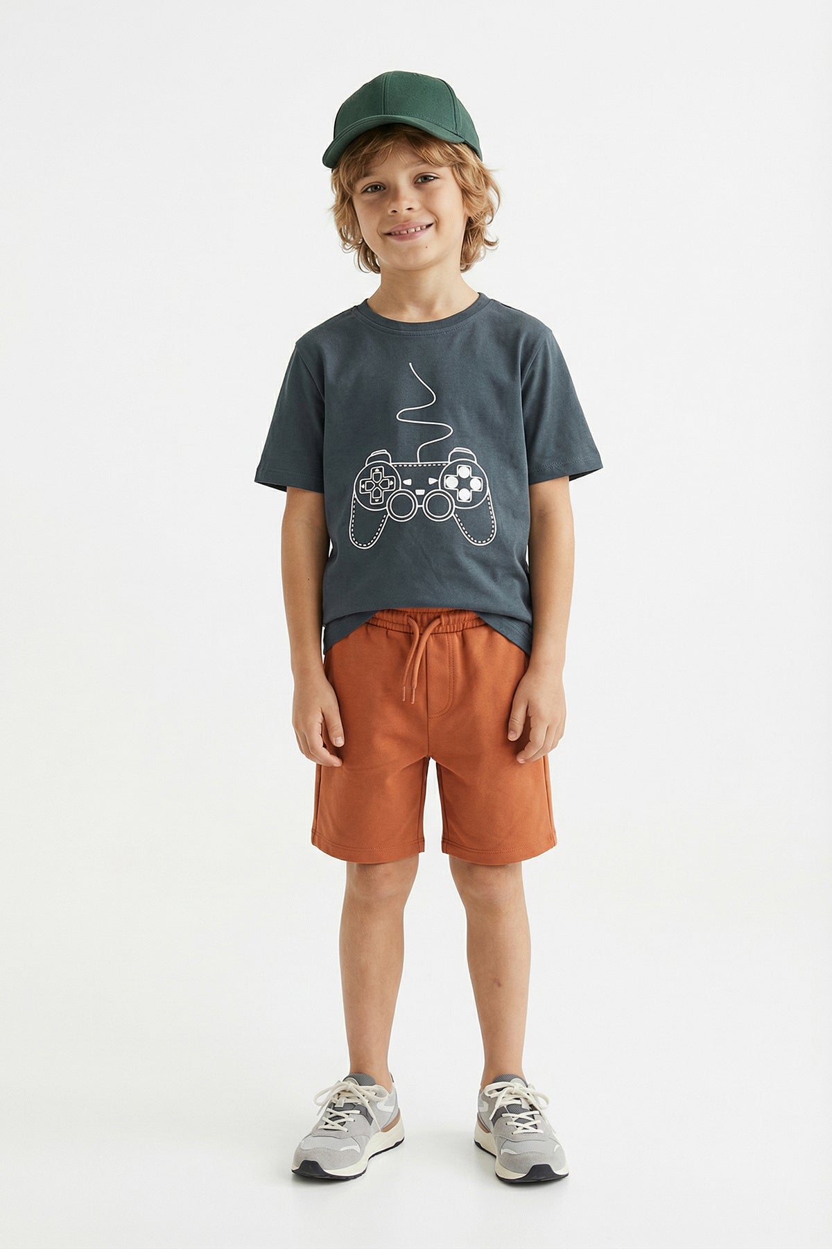 Boys' Charcoal Gamepad T-Shirt & Shorts Set