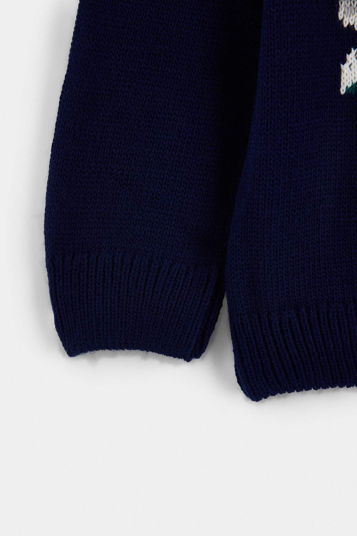 Boys' Navy Bear-Motif Knit Jumper