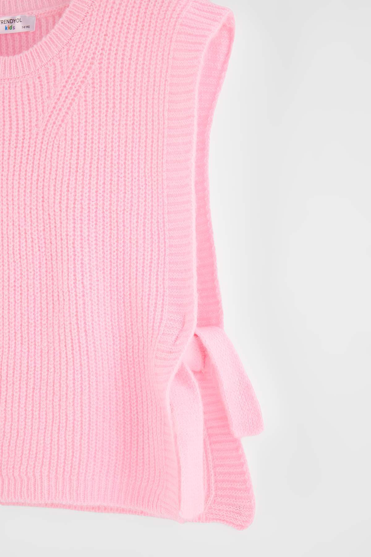 Girls' Pink Knit Sweater Vest