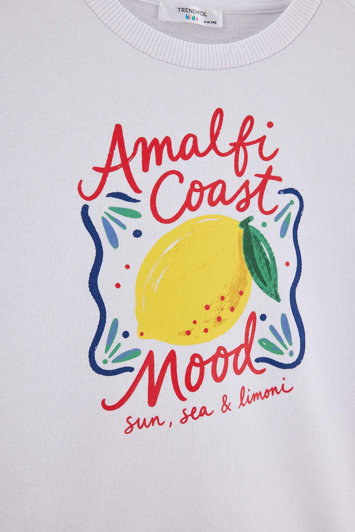 Girls' White Lemon-Print Sweatshirt