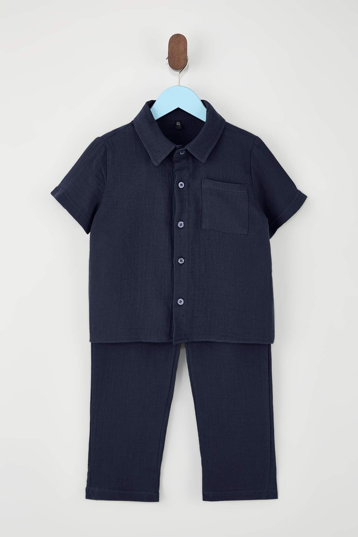 Boys' Textured Shirt & Trousers Set