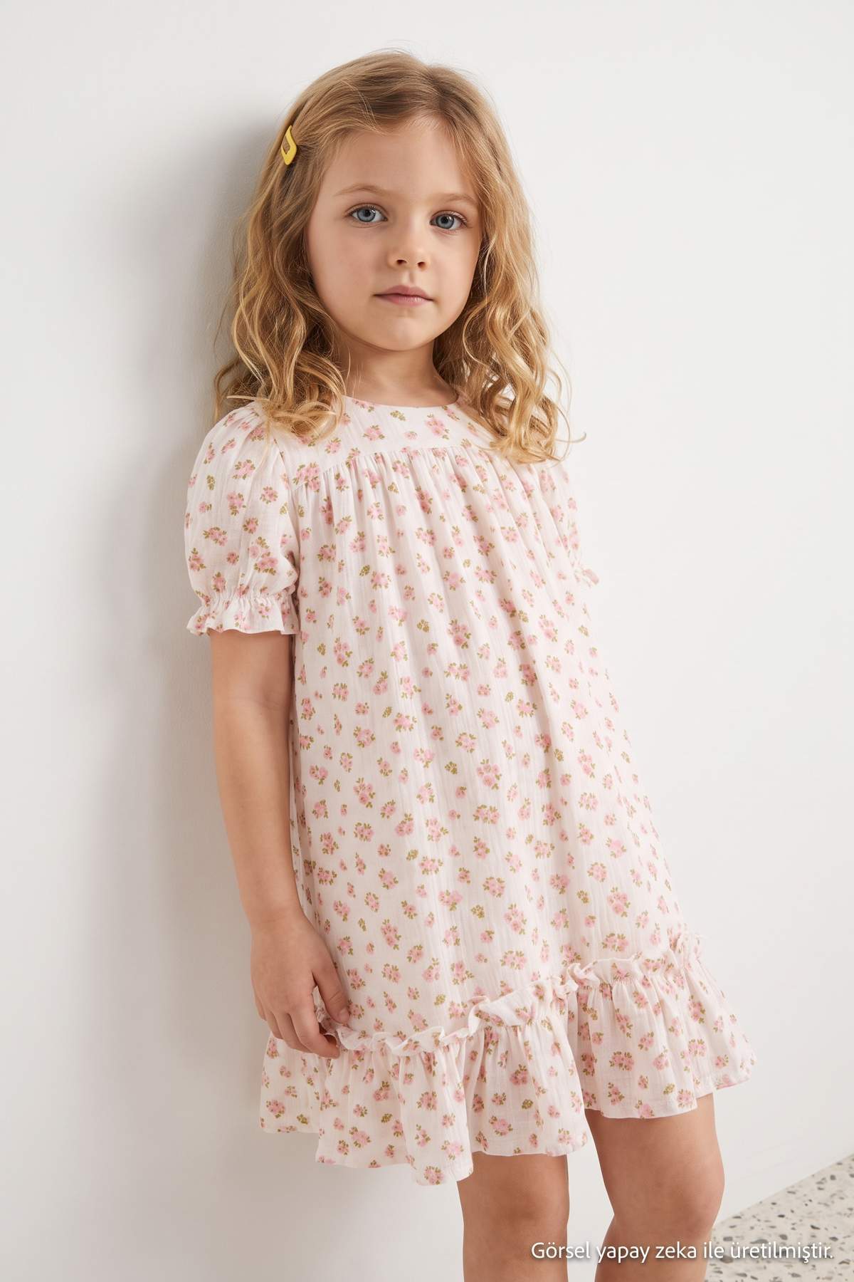 Girls' White Muslin Dress