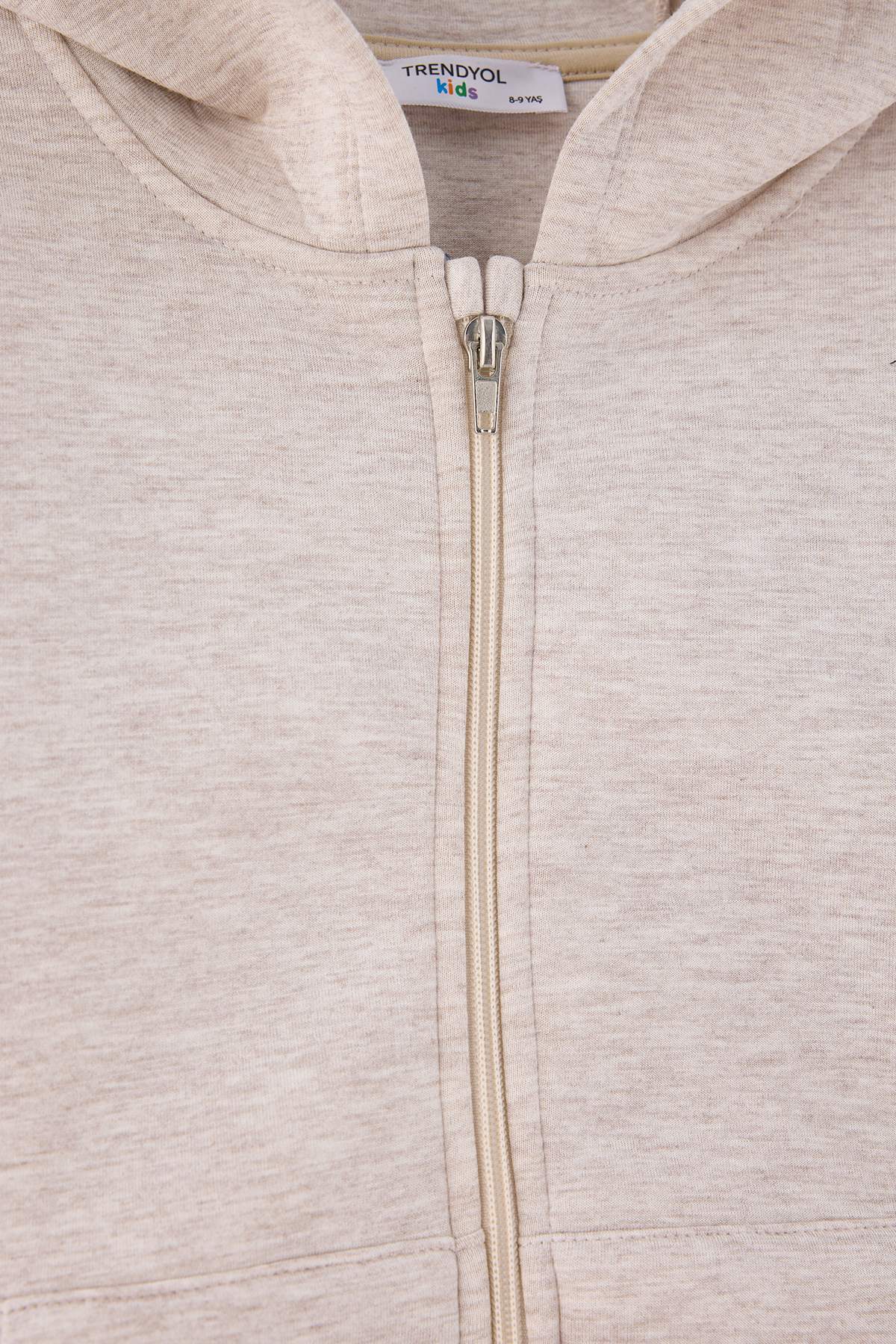 Girls' Ecru Thick Zip-Up Hoodie