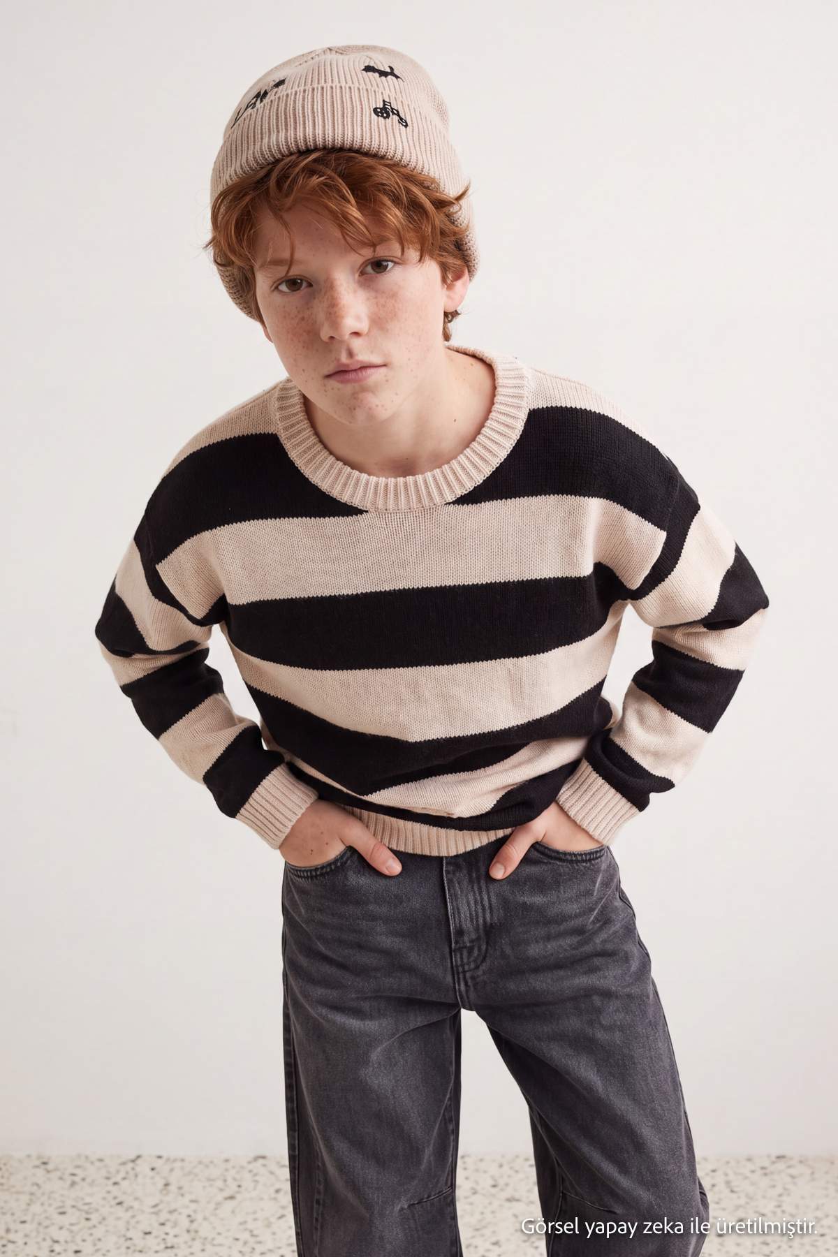 Boys' Striped Crew-Neck Knit Jumper