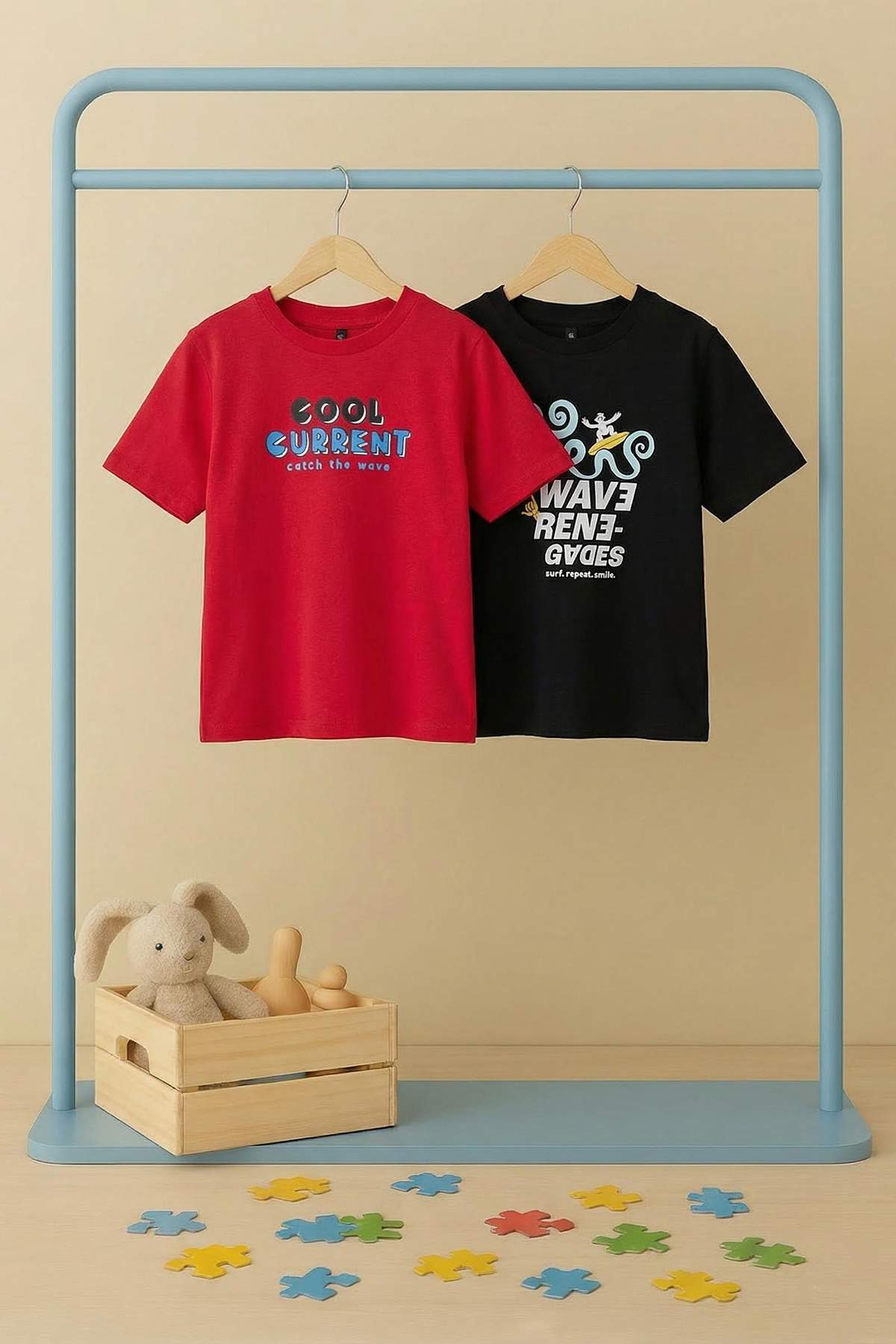 Boys' Black & Red Printed T-Shirt 2-Pack