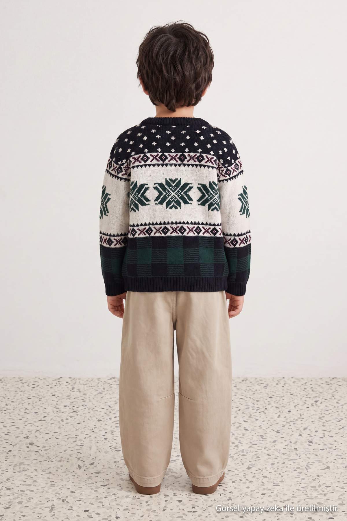 Boys' Navy Winter Truck Jumper