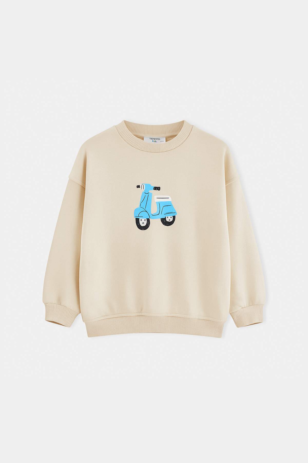 Boys' Beige Cotton Sweatshirt