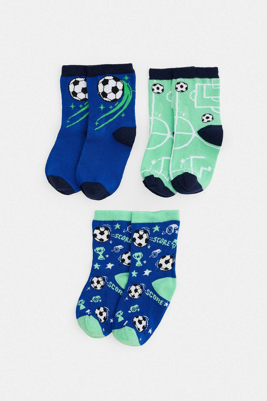 Boys' Football-Print Socks 3-Pack
