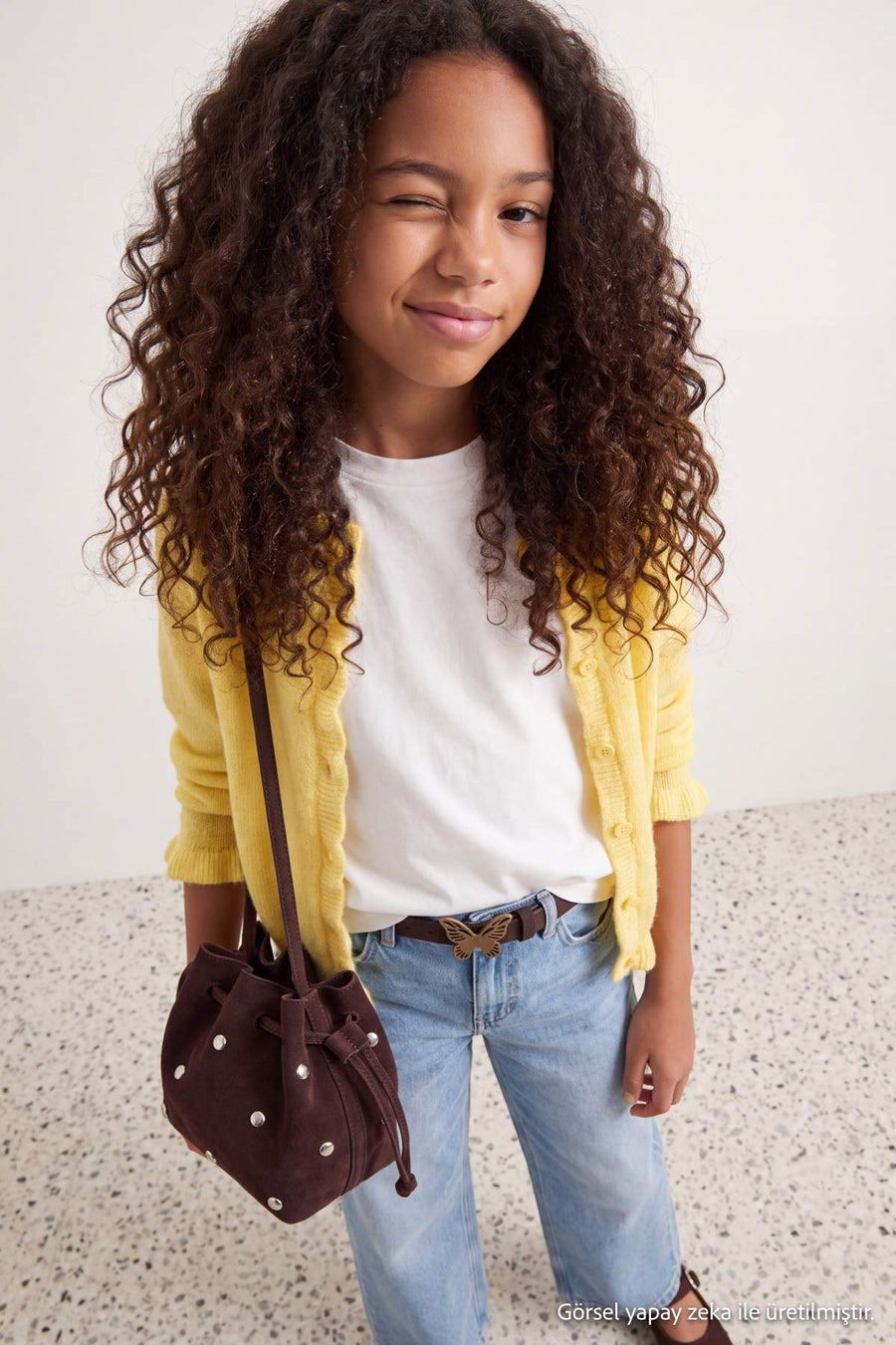 Girls' Button-Front Knit Cardigan