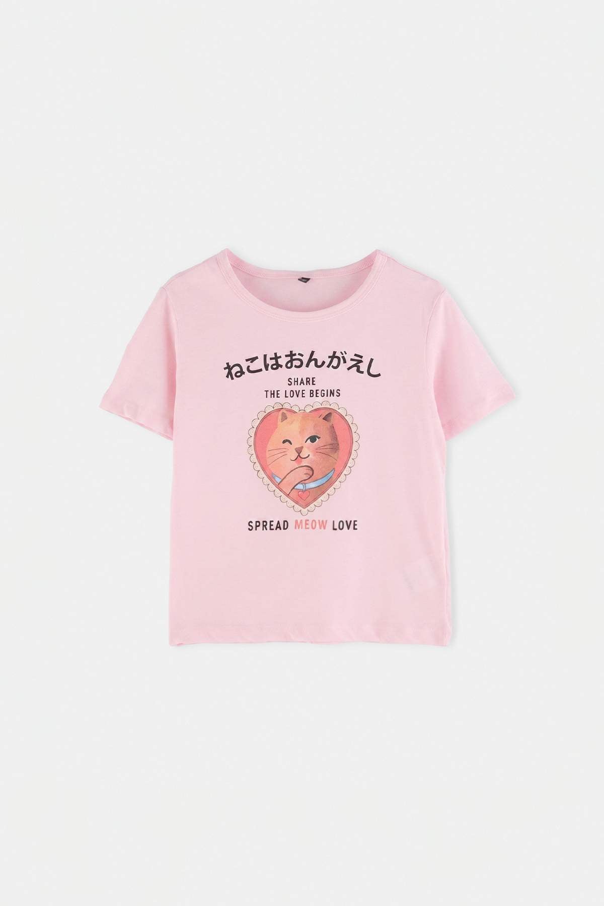 Girls' Pink Bear-Print T-Shirt