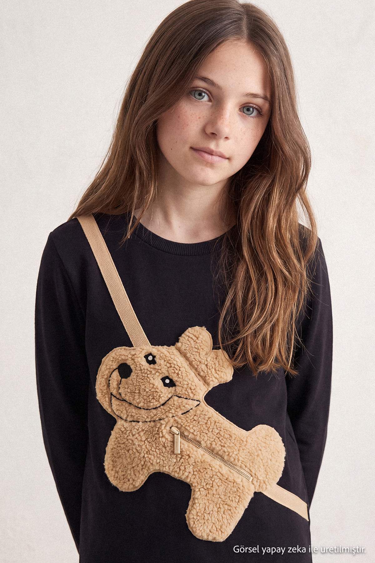Kids' Crew-Neck Sweatshirt with Mini Bag