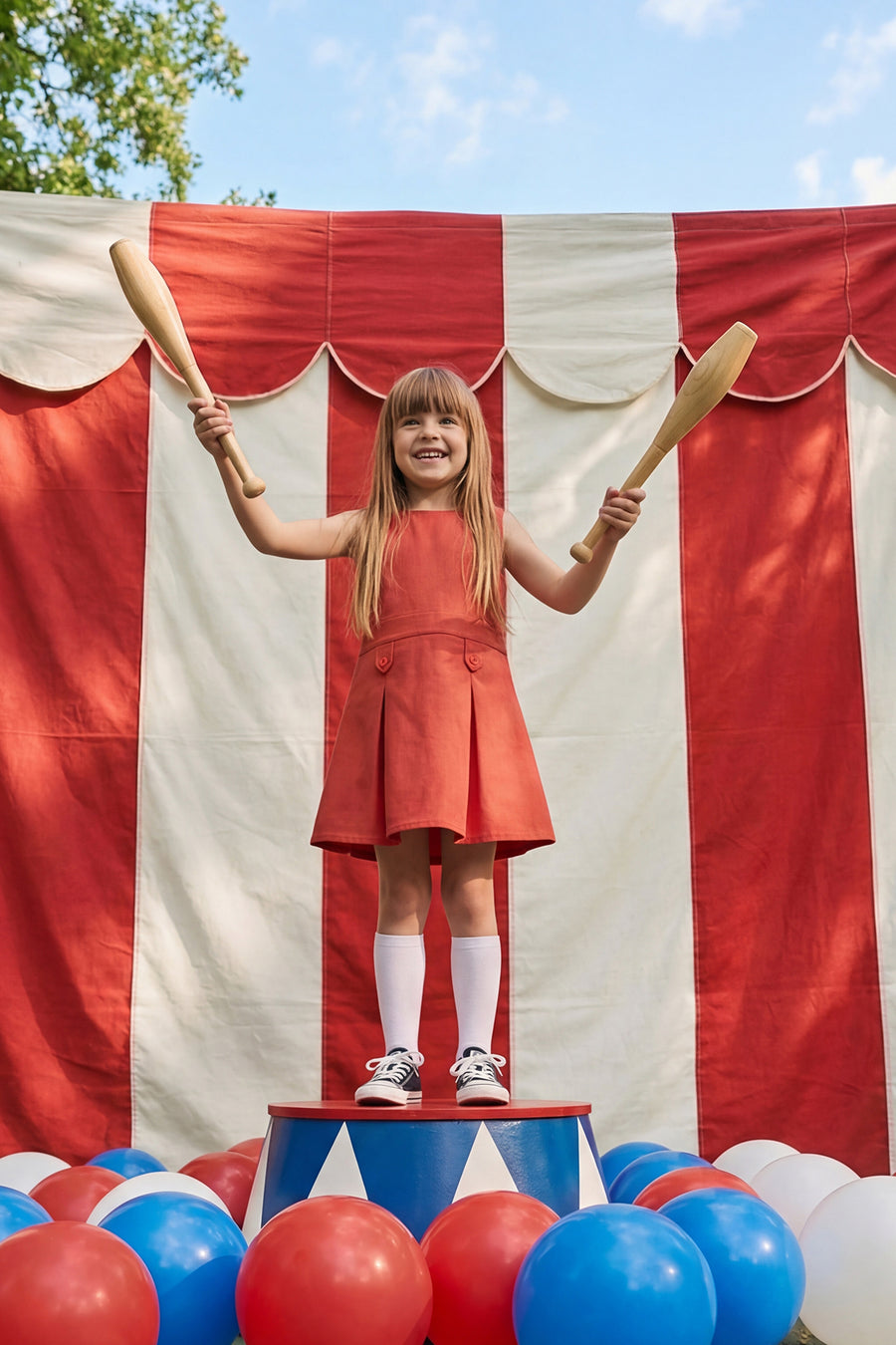 Girls' Plain Woven Mini Dress