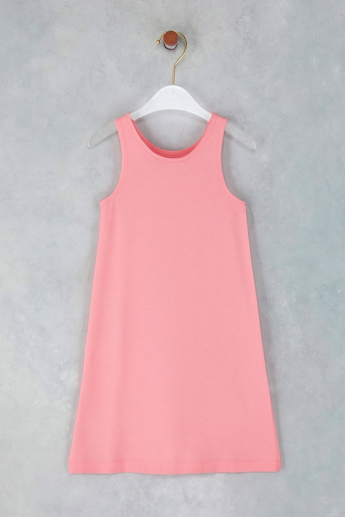 Girls' Pink Slogan-Print Cotton Jersey Dress