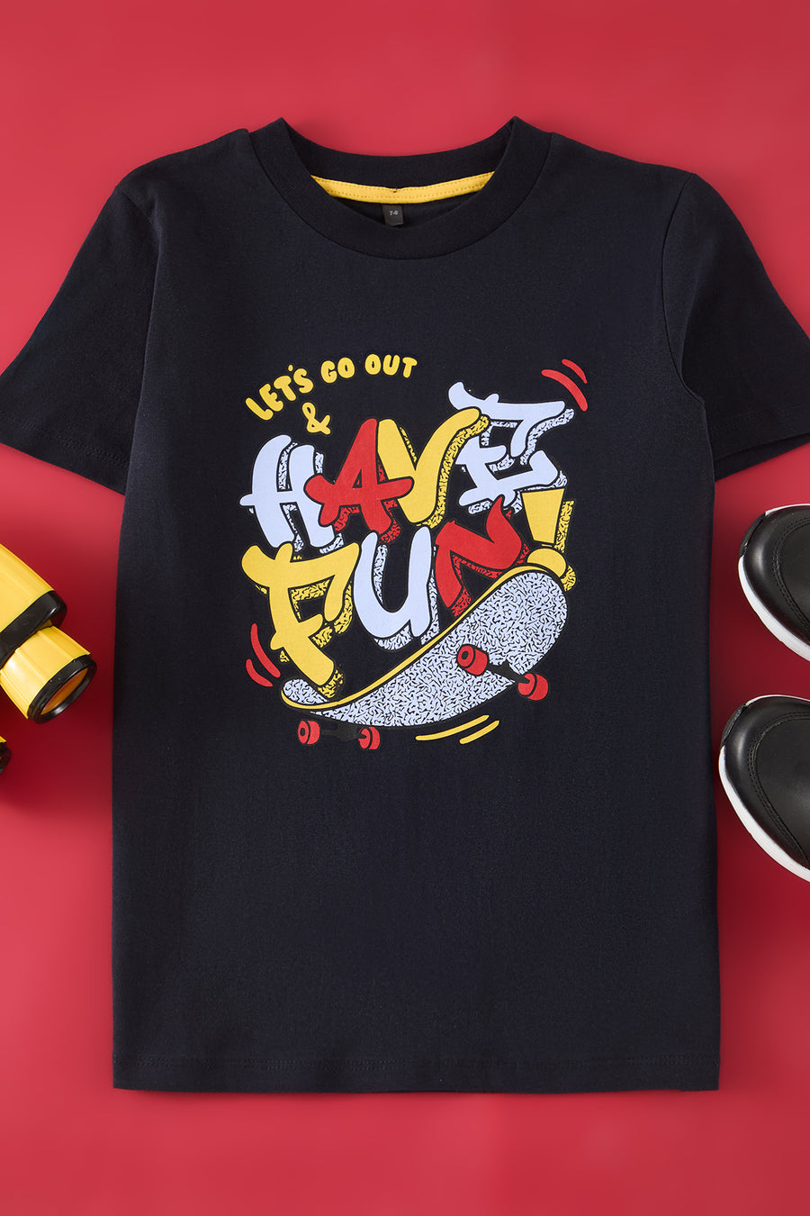 Boys' Navy Skateboard-Print T-Shirt