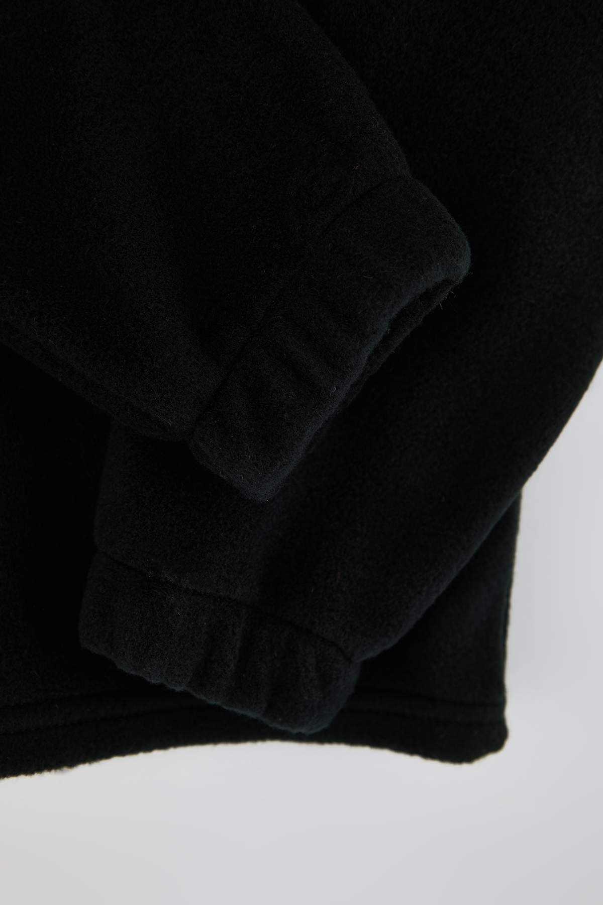 Kids' Black High-Neck Fleece Sweatshirt