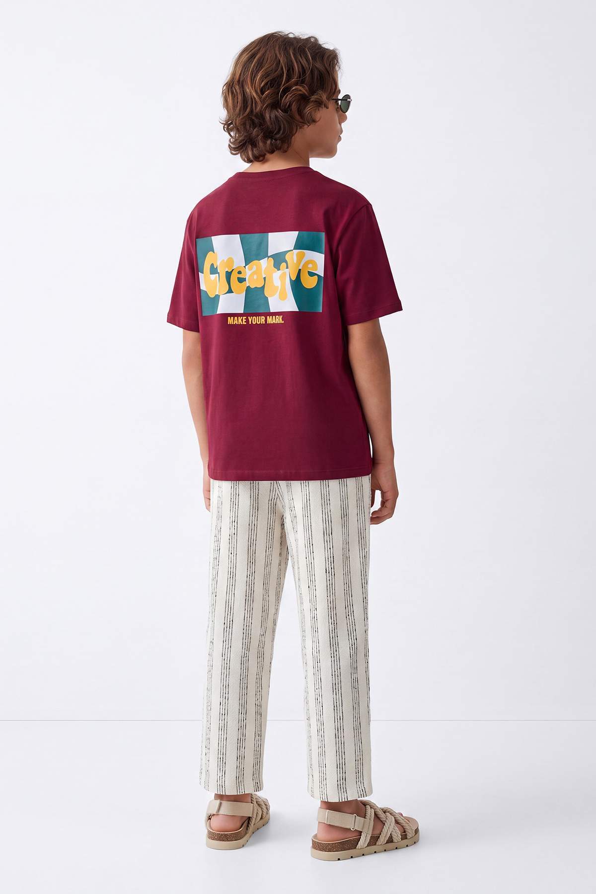 Boys' Burgundy Slogan-Print T-Shirt