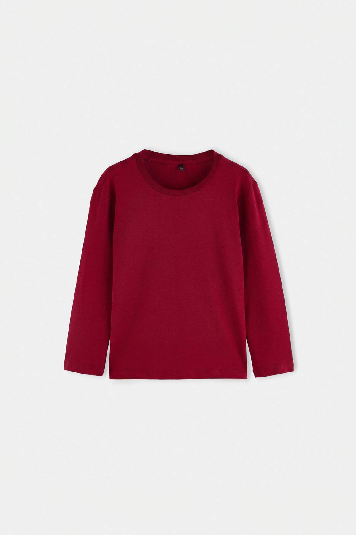 Girls' Cotton Crew-Neck Long-Sleeve School T-Shirt