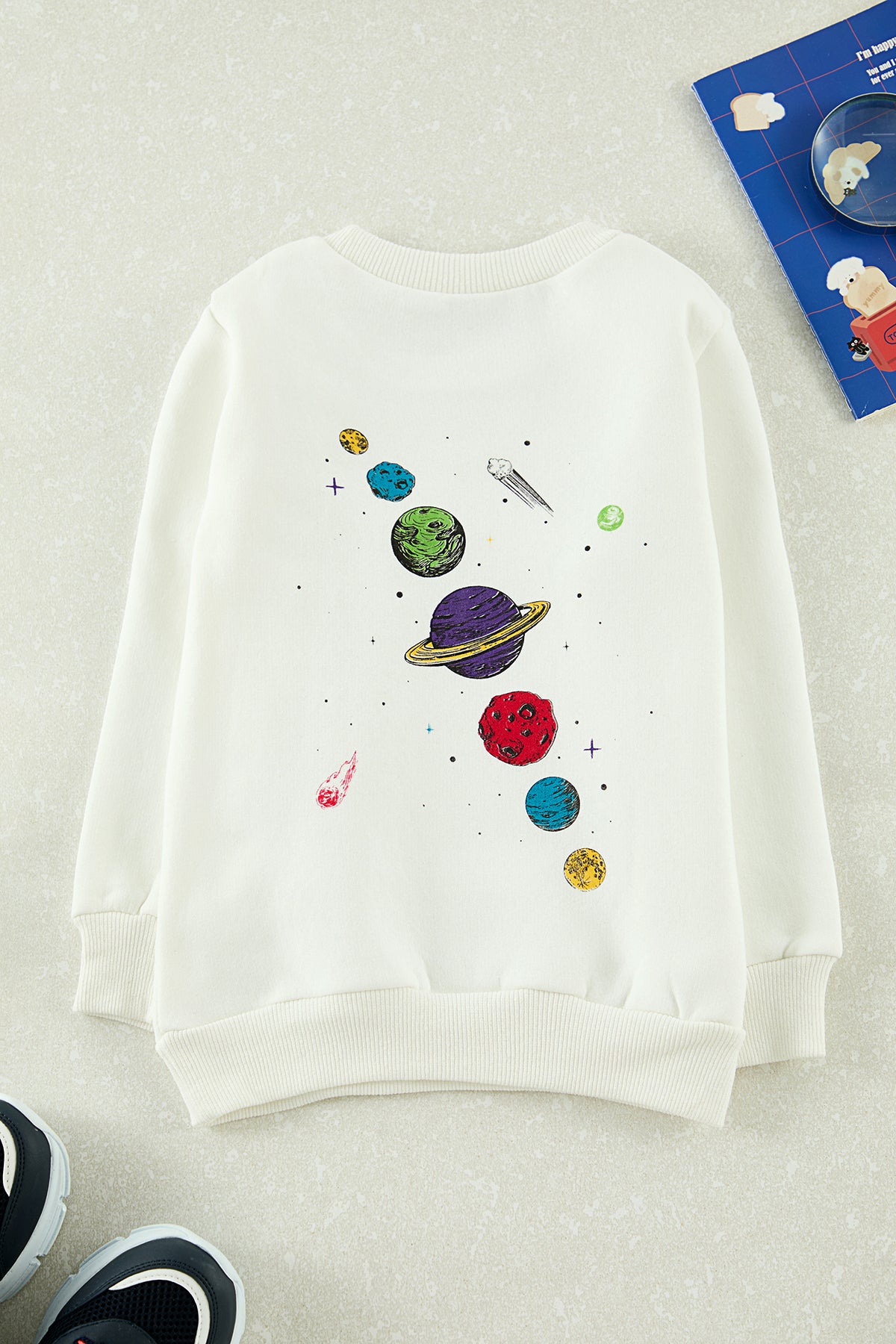 Girls' White Back-Print Mini Me Sweatshirt