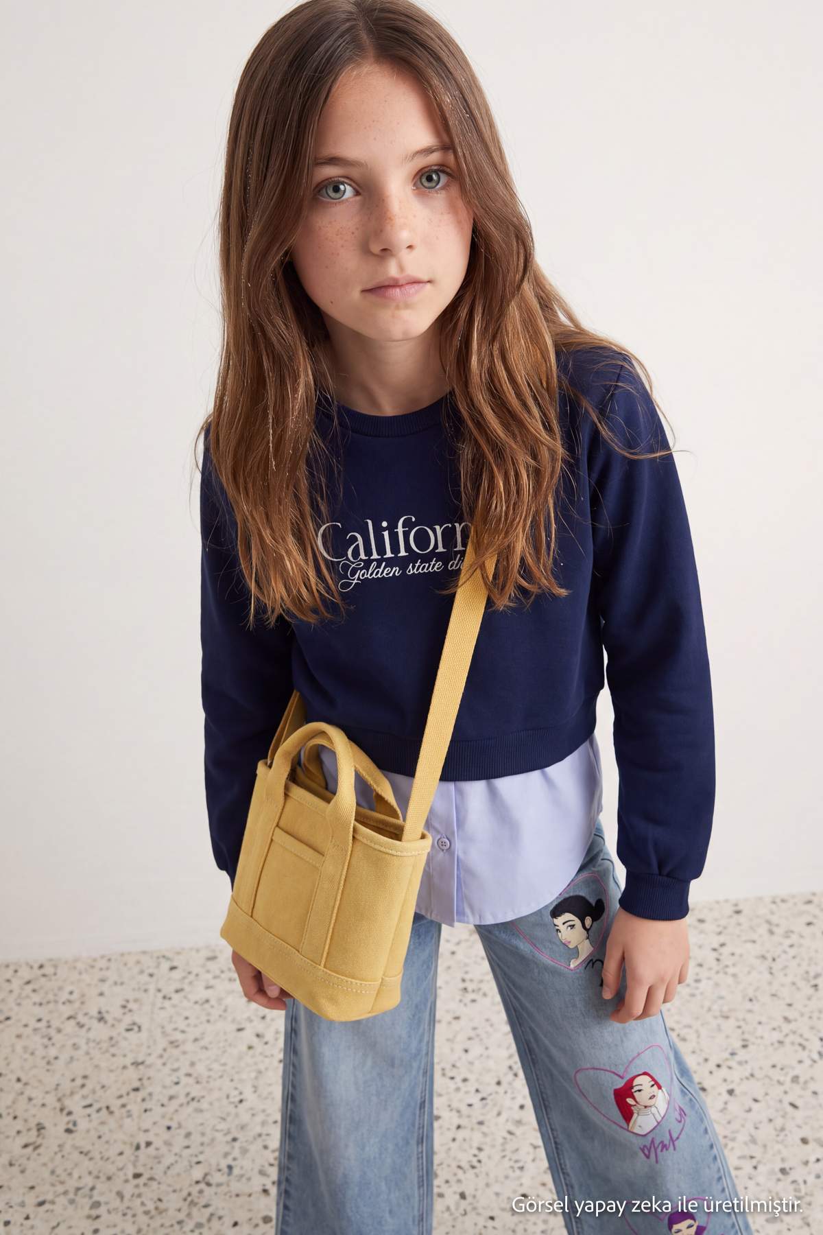 Girls' Navy Sweatshirt