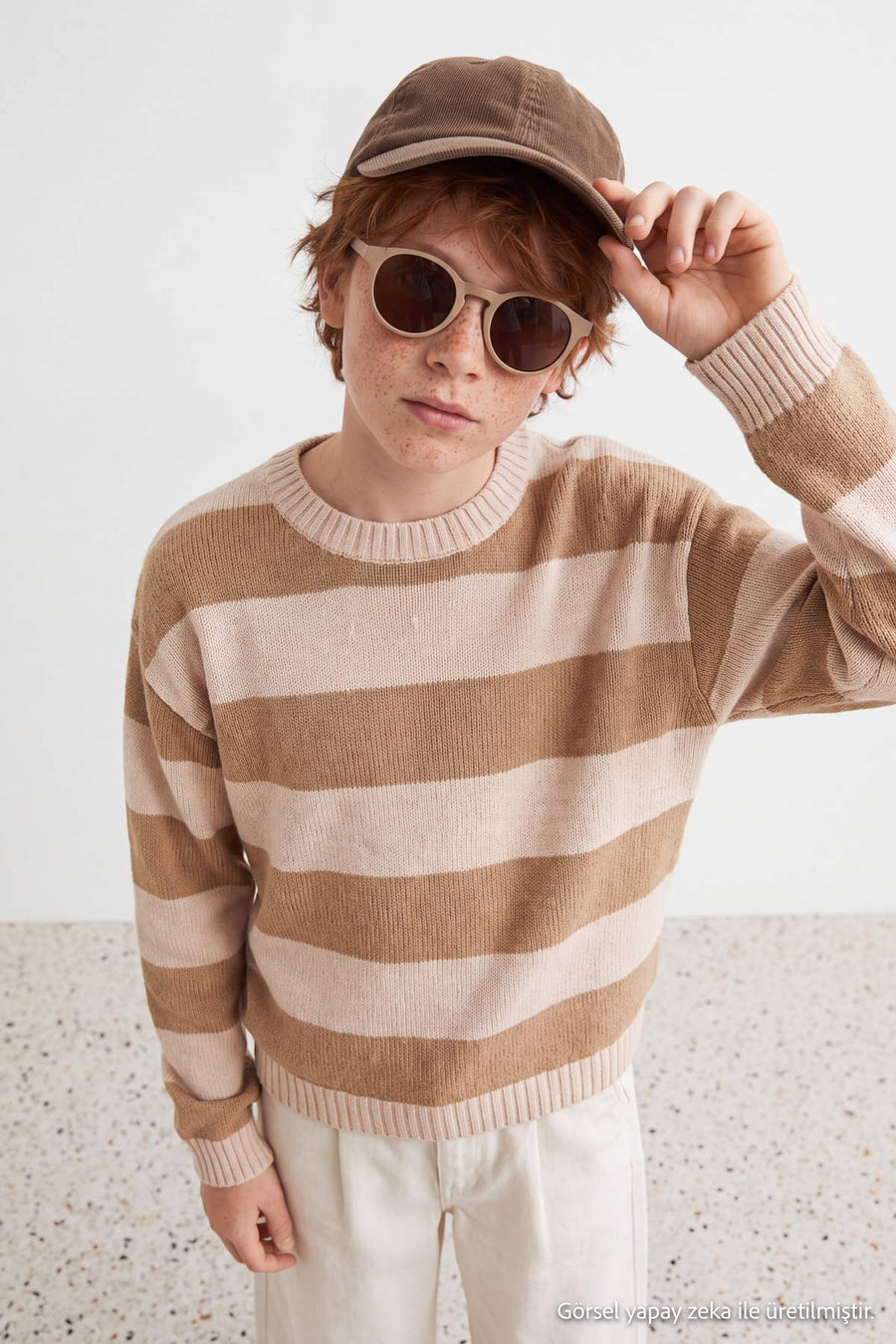 Boys' Striped Crew-Neck Knit Jumper