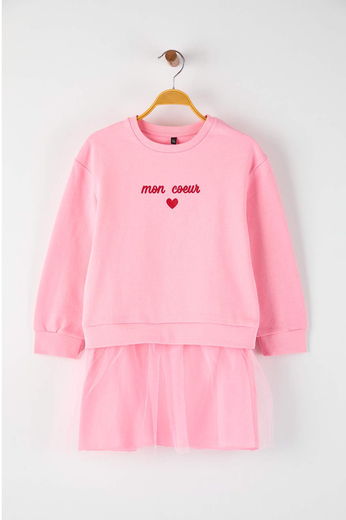 Girls' Printed Cotton Crew-Neck Jersey Dress