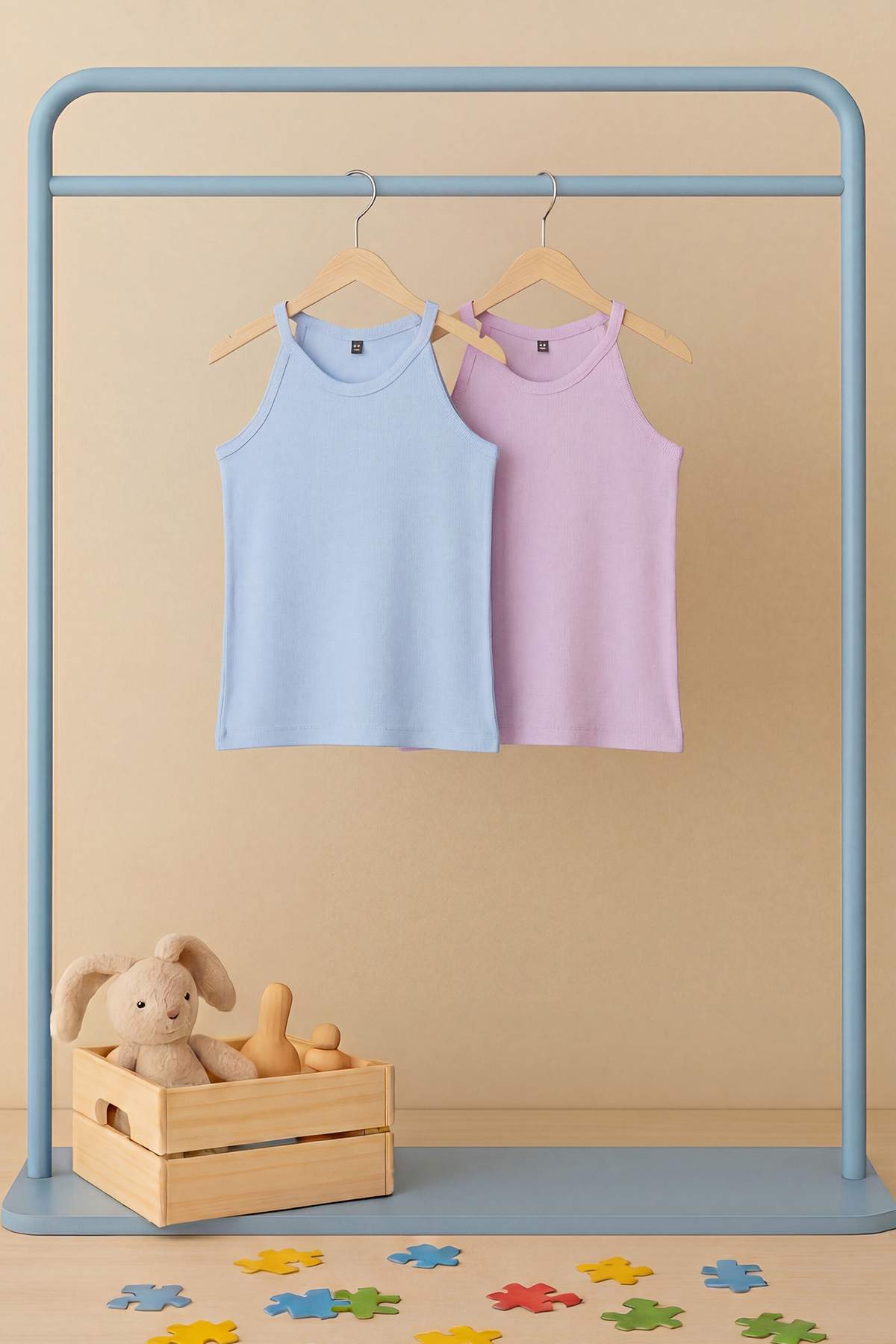 Girls' Blue & Lilac Vest 2-Pack