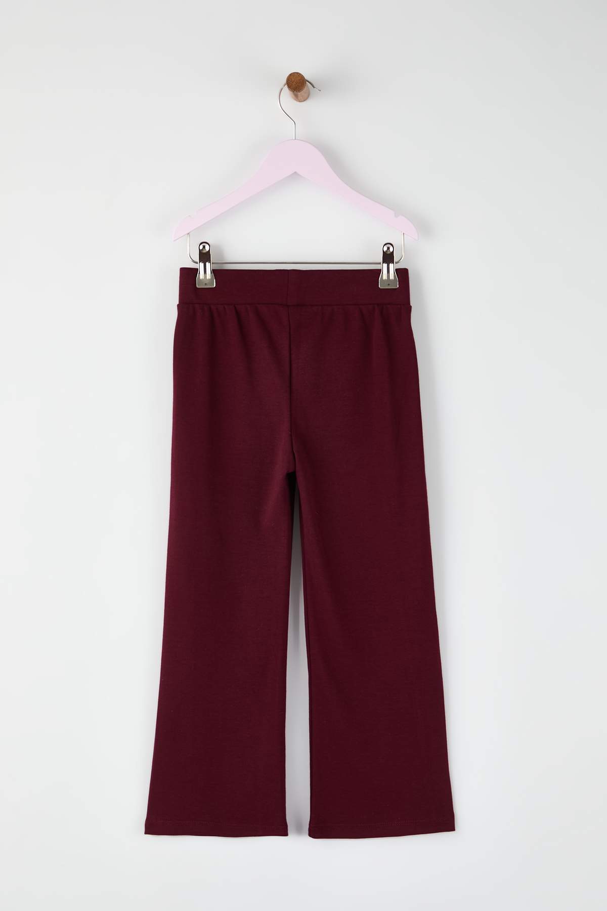 Girls' Piped Stretch Cotton Wide-Leg Trousers
