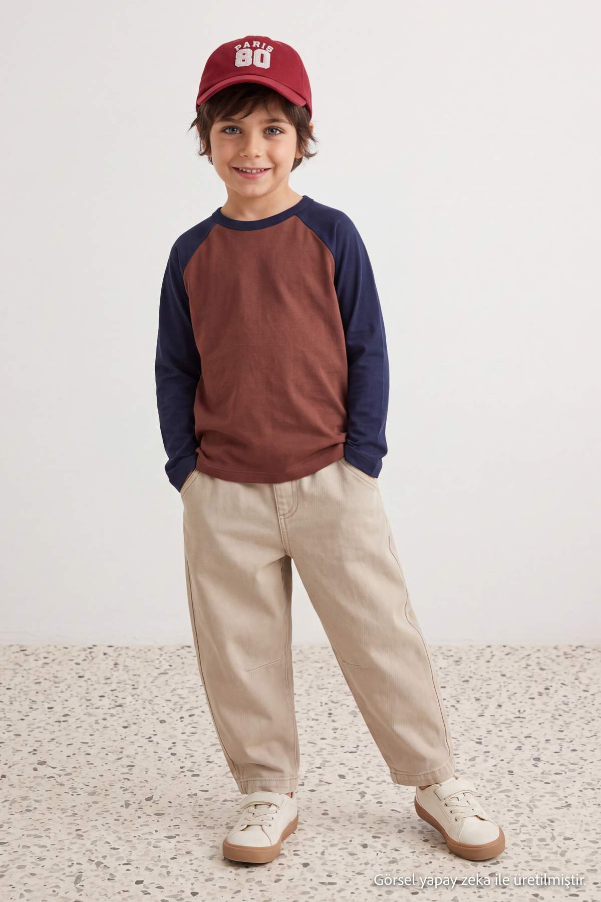 Boys' Navy, Green & Ecru 3-Pack Basic Cotton T-Shirts