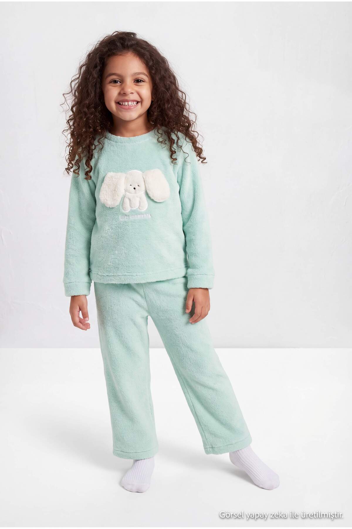 Girls' Mint Plush Bunny Pyjama Set