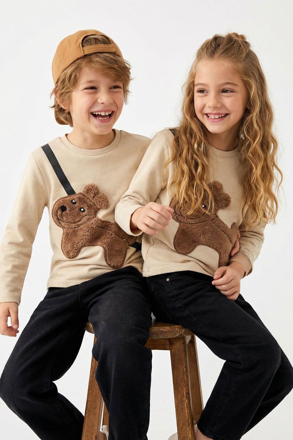 Kids' Crew-Neck Sweatshirt with Mini Bag