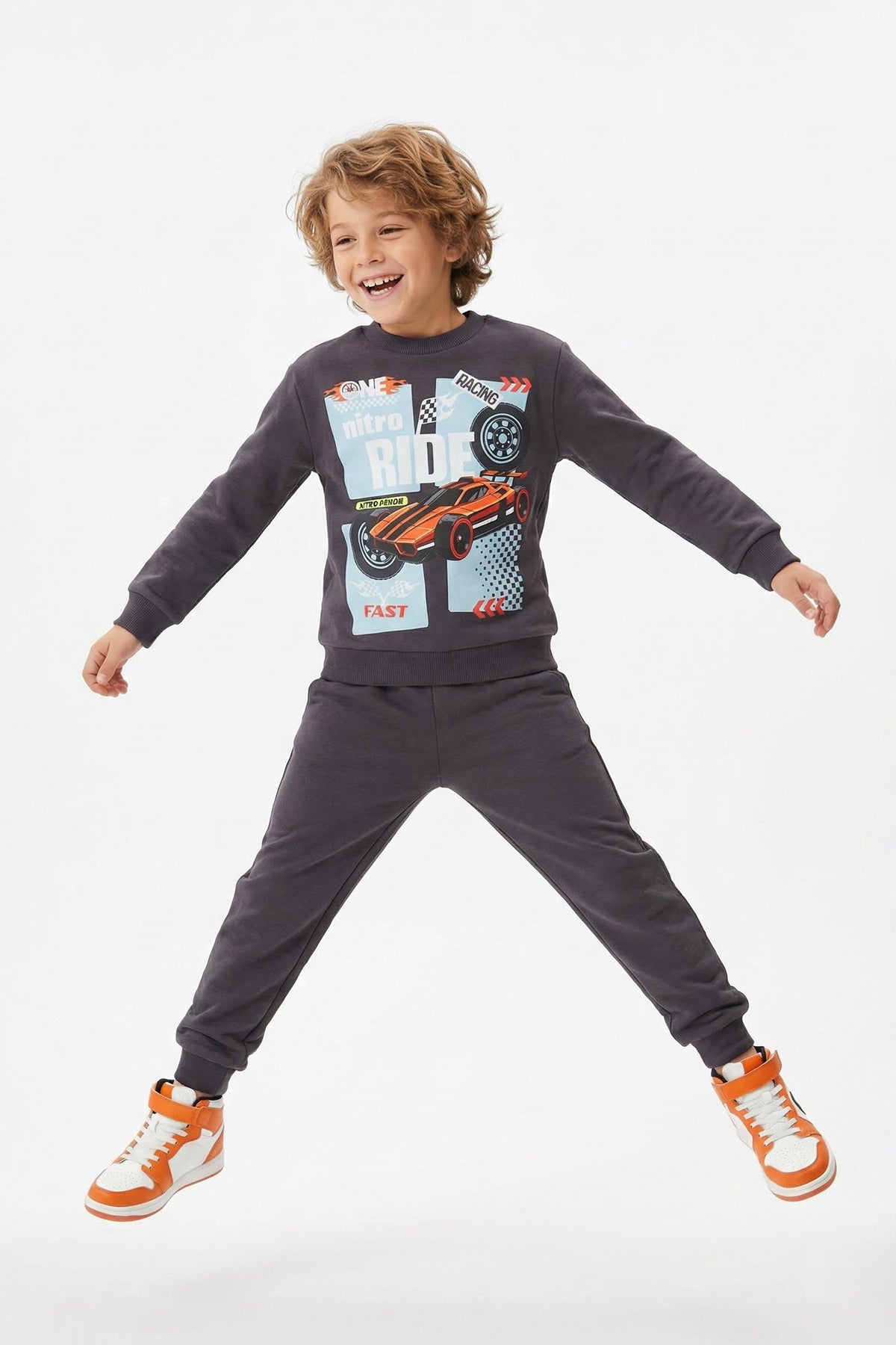 Boys' Red Printed Two-Piece Set