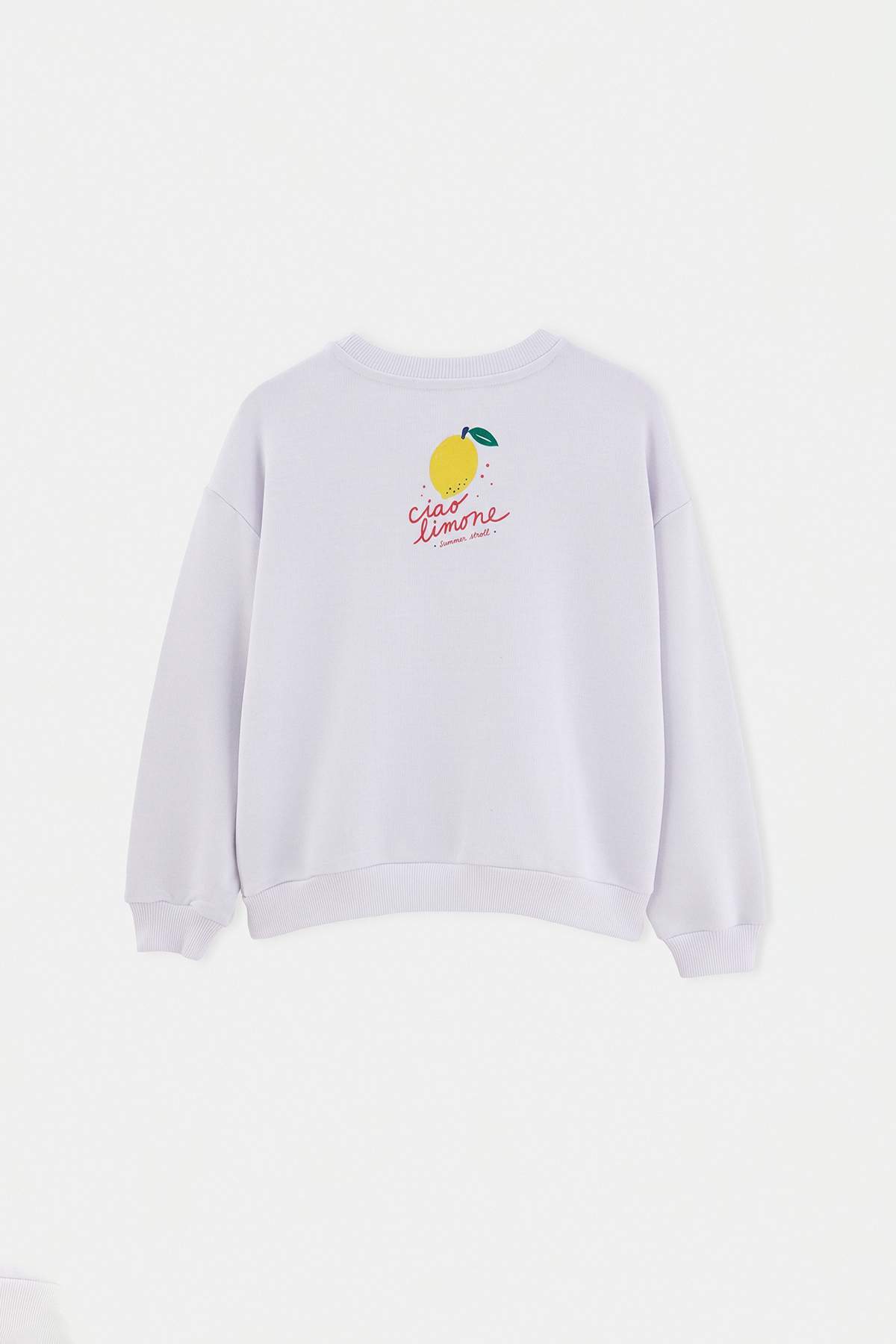 Girls' White Lemon-Print Sweatshirt