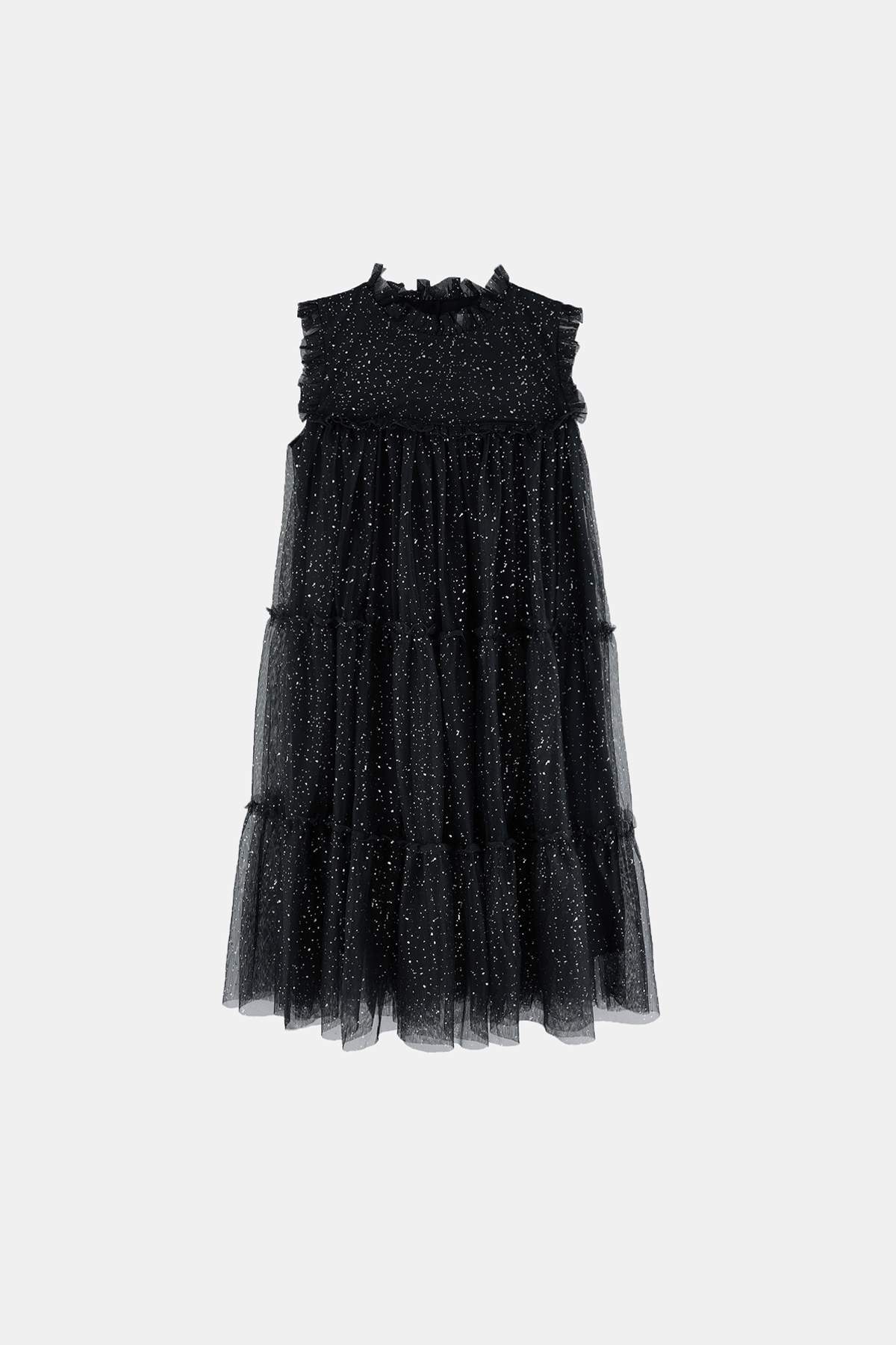 Girls' Black Glitter Tutu Dress