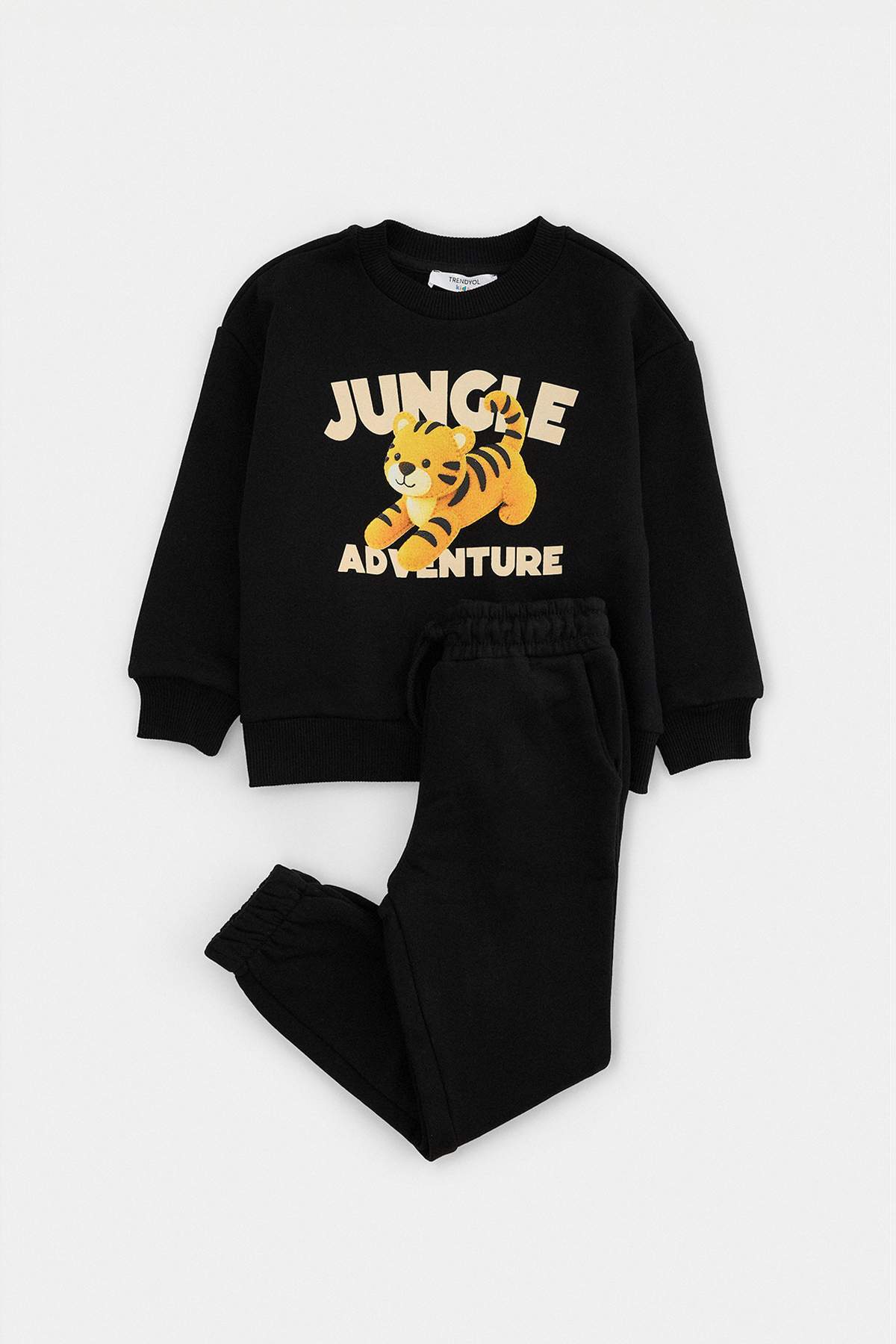 Boys' Black Tiger-Print Sweatshirt & Jogger Set