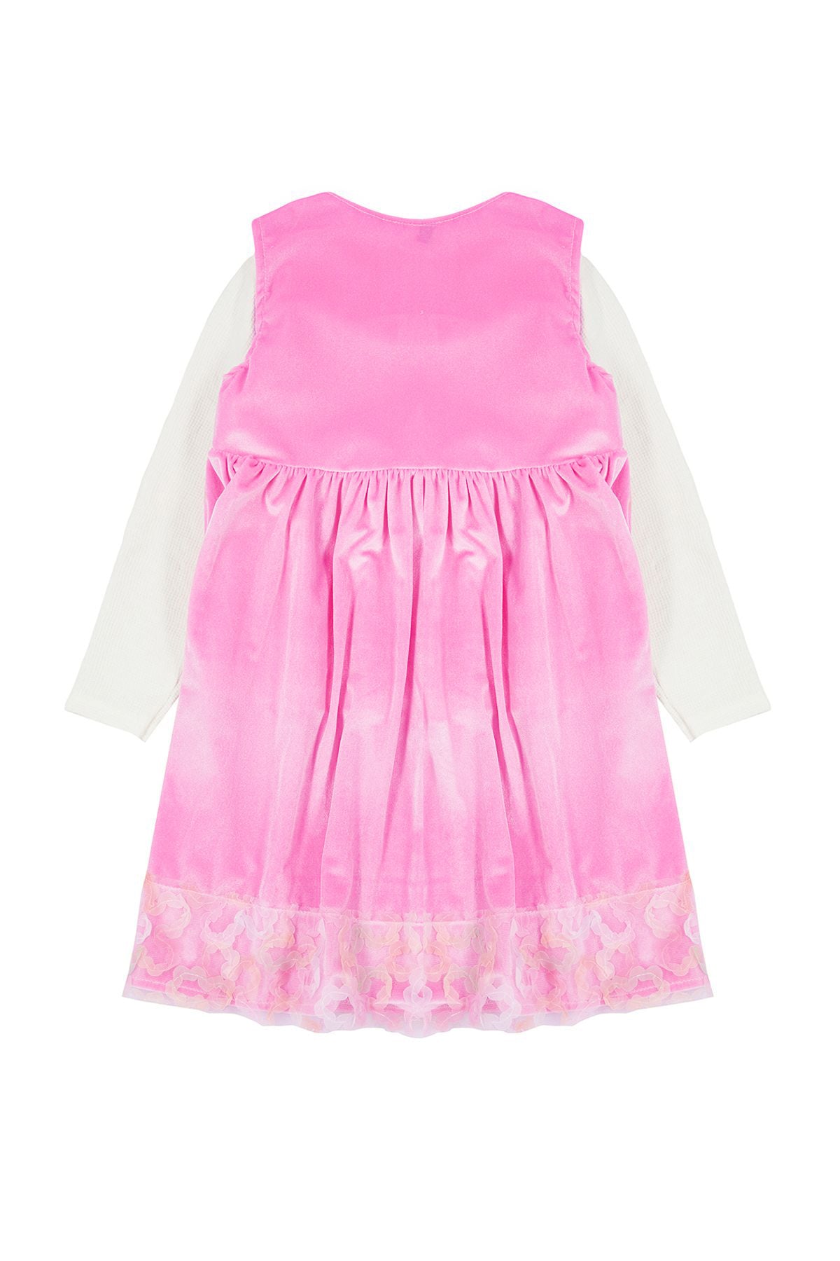 Girls' Fuchsia Bow Tulle Dress & Bodysuit Set