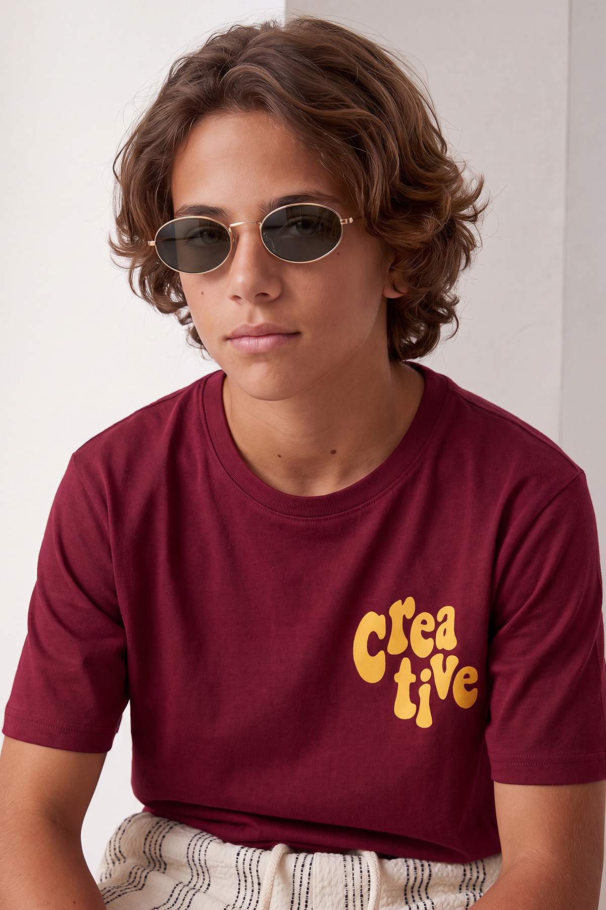 Boys' Burgundy Slogan-Print T-Shirt