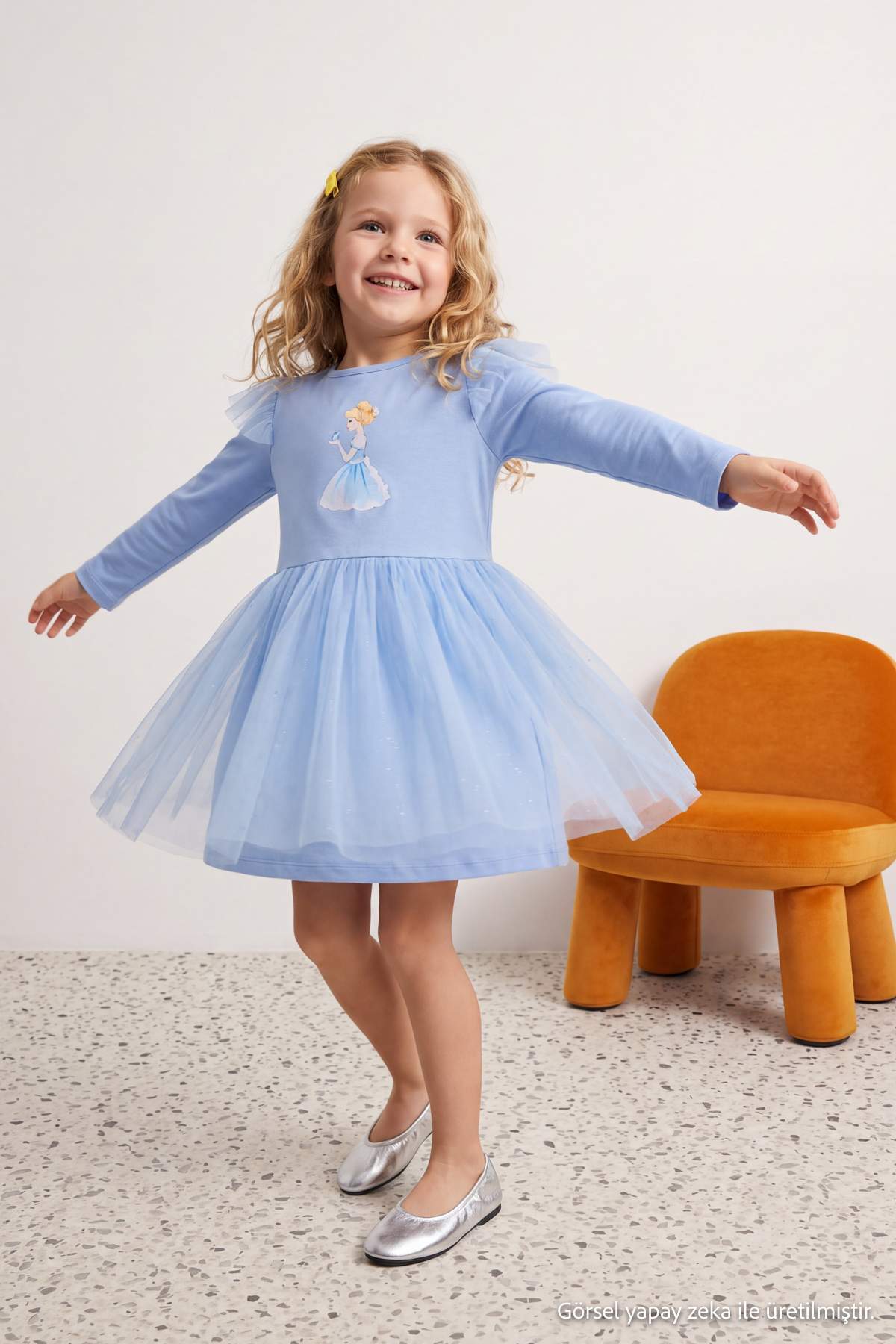 Girls' Light Blue Tutu Mini Dress