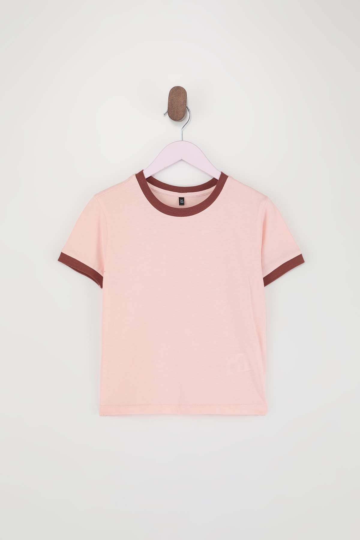 Girls' Pink & Ecru Plain T-Shirt 2-Pack