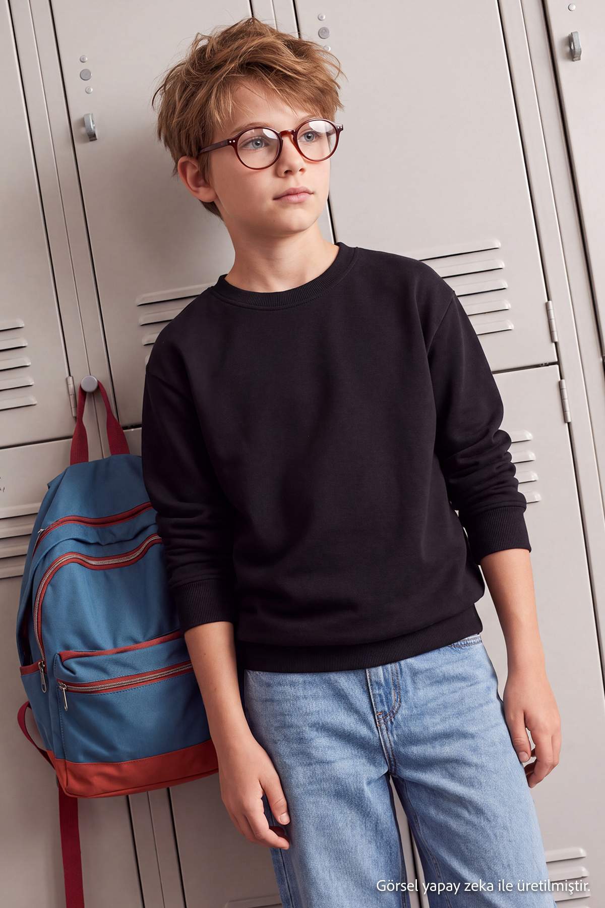 Kids' Basic Fleece-Lined Crew-Neck Sweatshirt