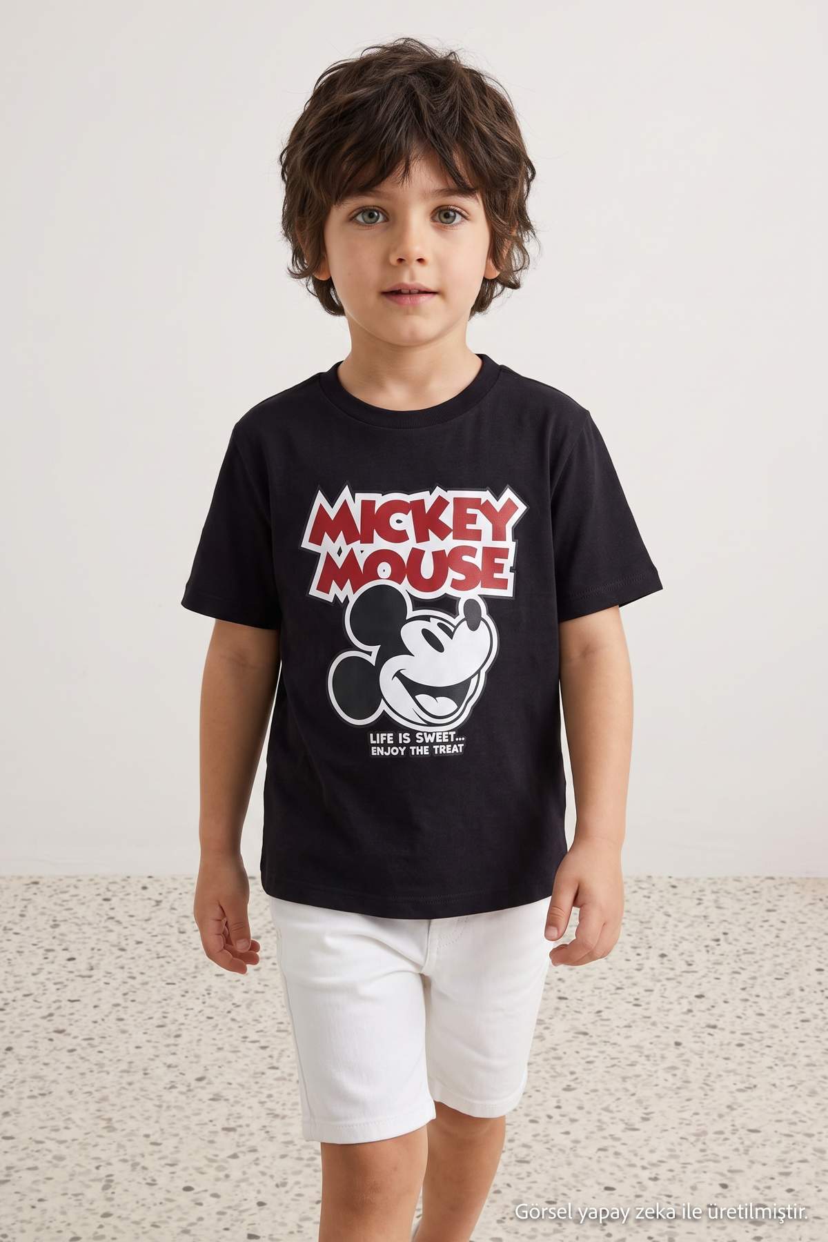 Boys' Black Mickey Mouse T-Shirt