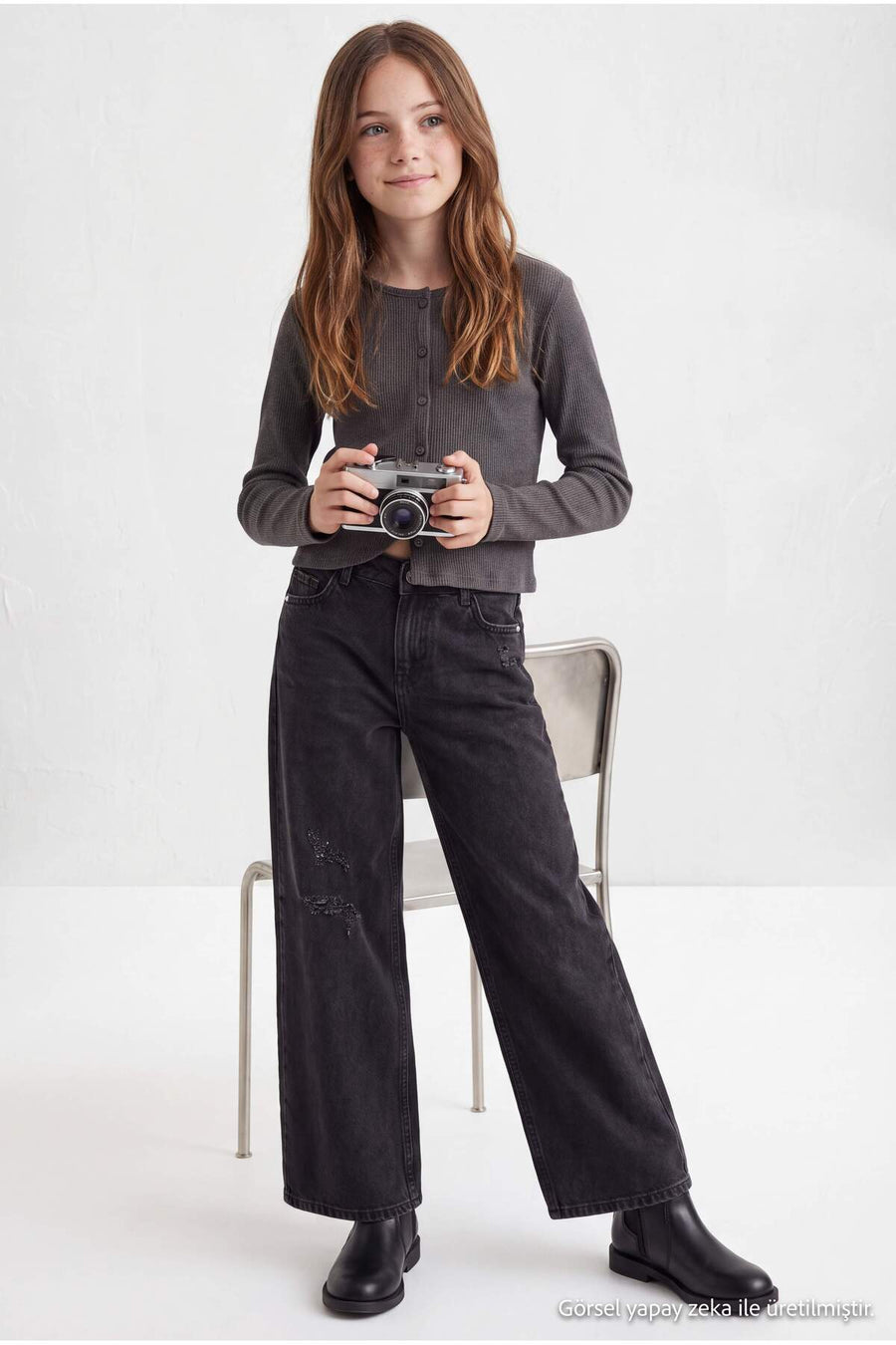 Girls' Wide-Leg Jeans