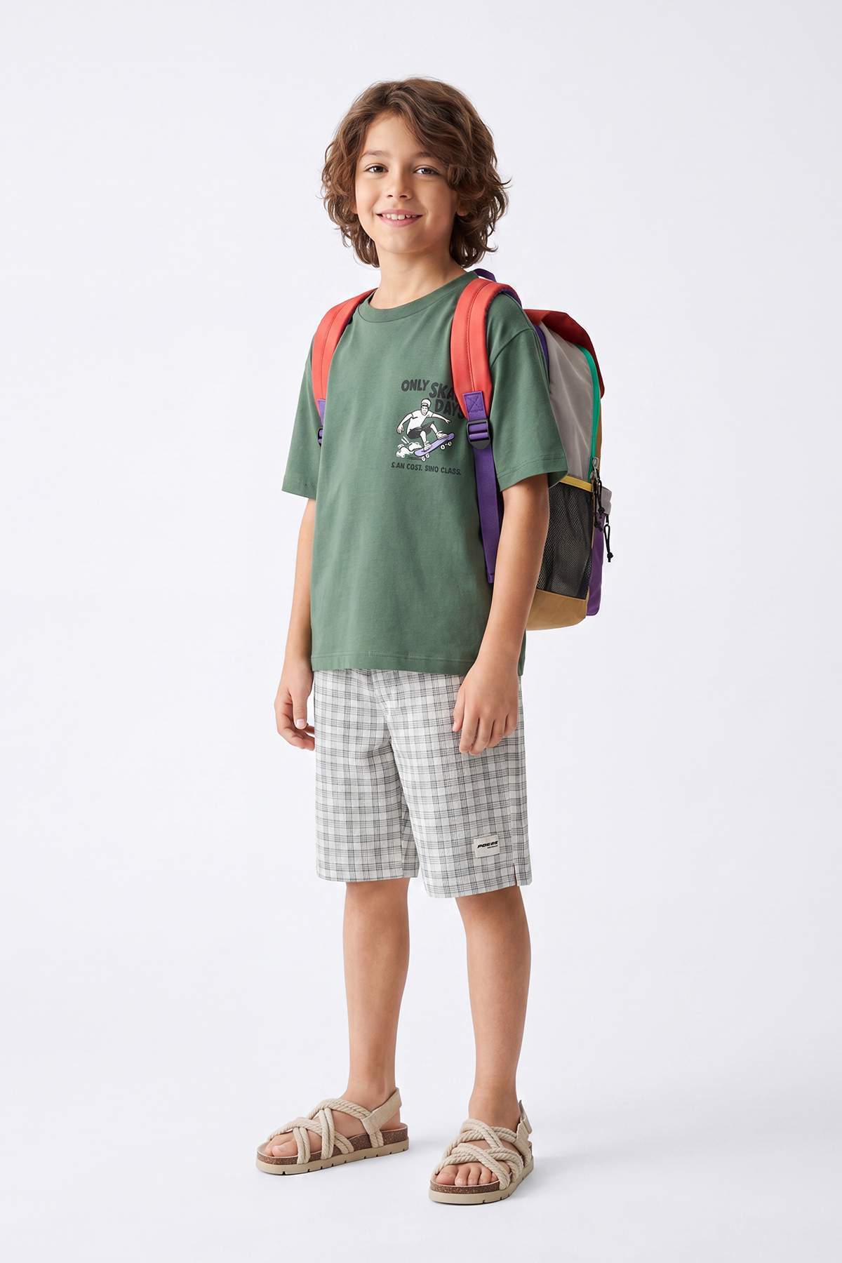 Boys' Green Plain T-Shirt