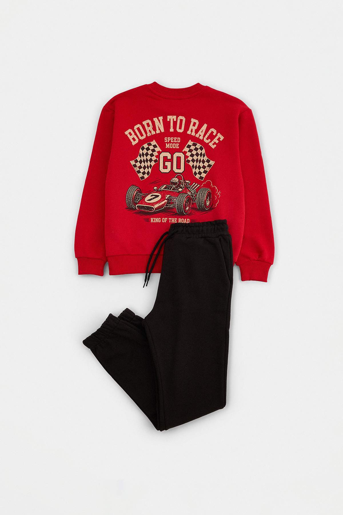 Boys' Red Printed Two-Piece Set