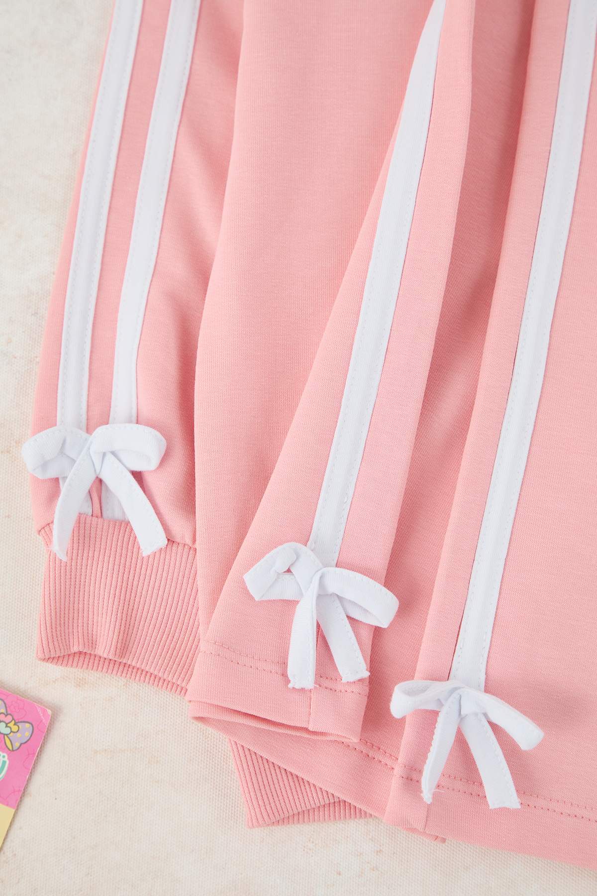 Girls' Pink Cotton Crew-Neck Sweatshirt & Jogger Set
