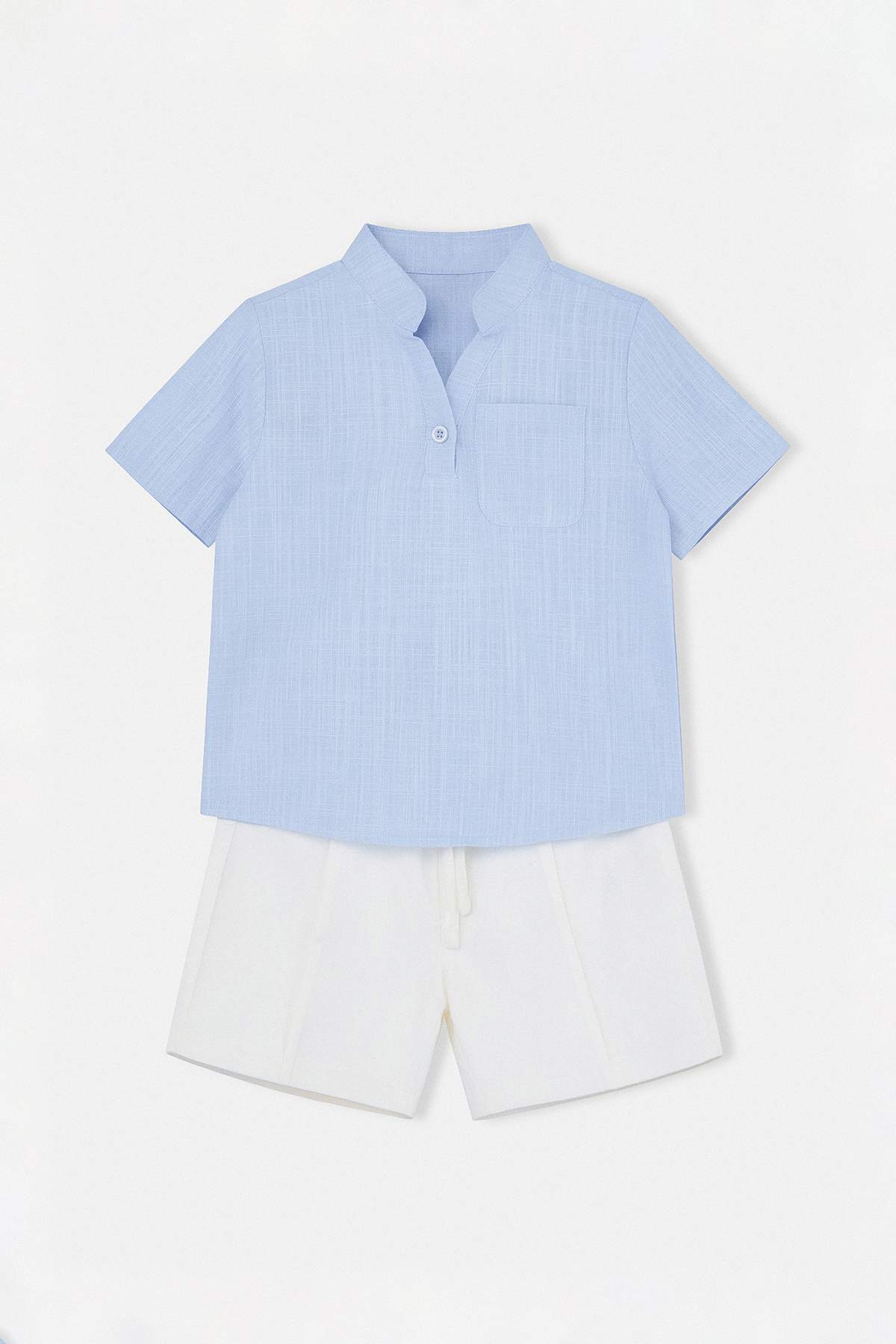 Boys' Linen-Look Shirt & Shorts Set