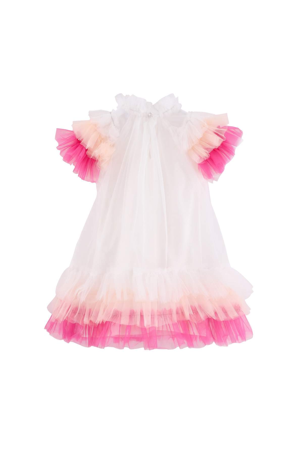 Girls' White Tulle Party Dress