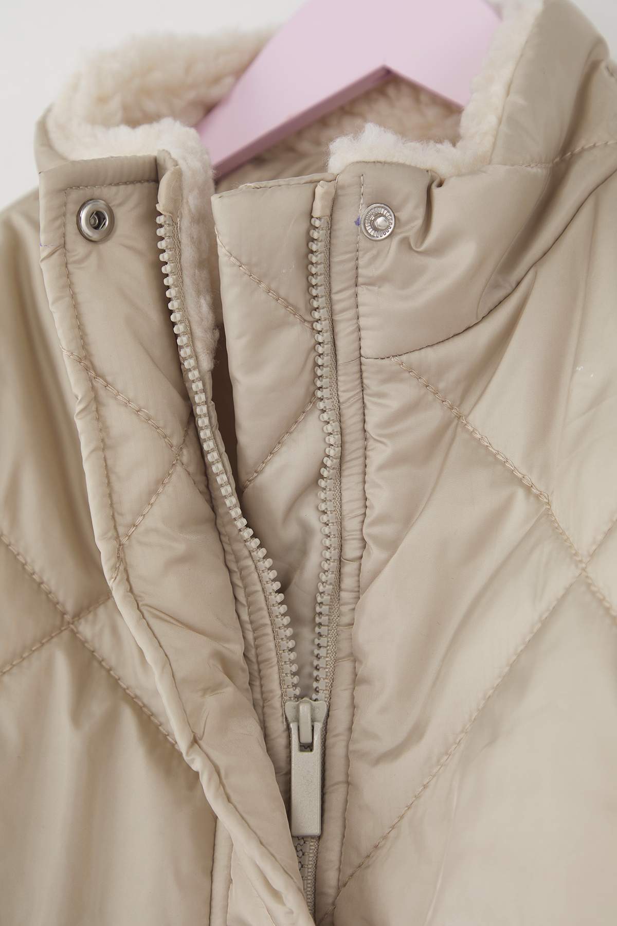Girls' Stone Thick Quilted High-Neck Coat