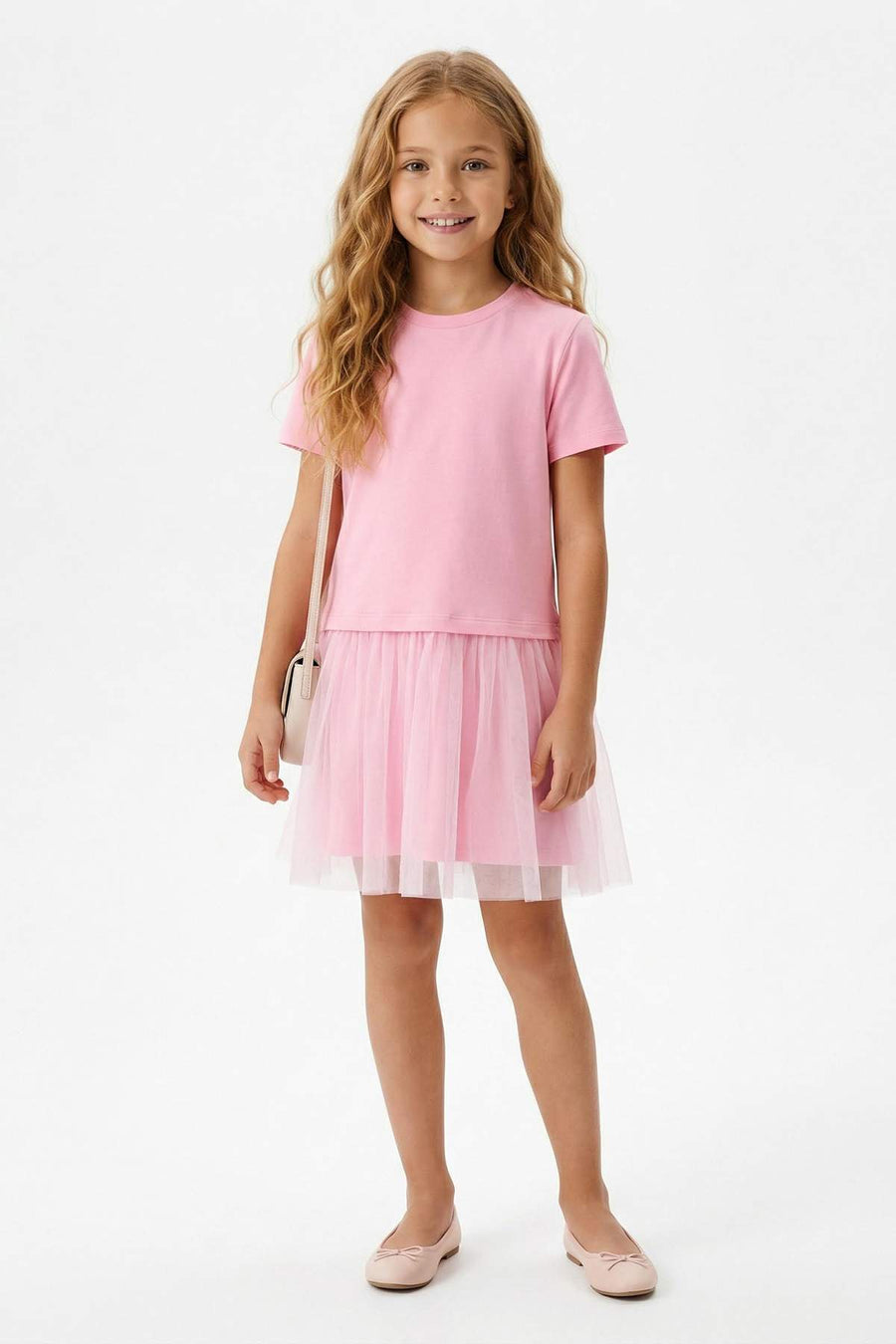 Girls' Tulle Mini Jersey Dress